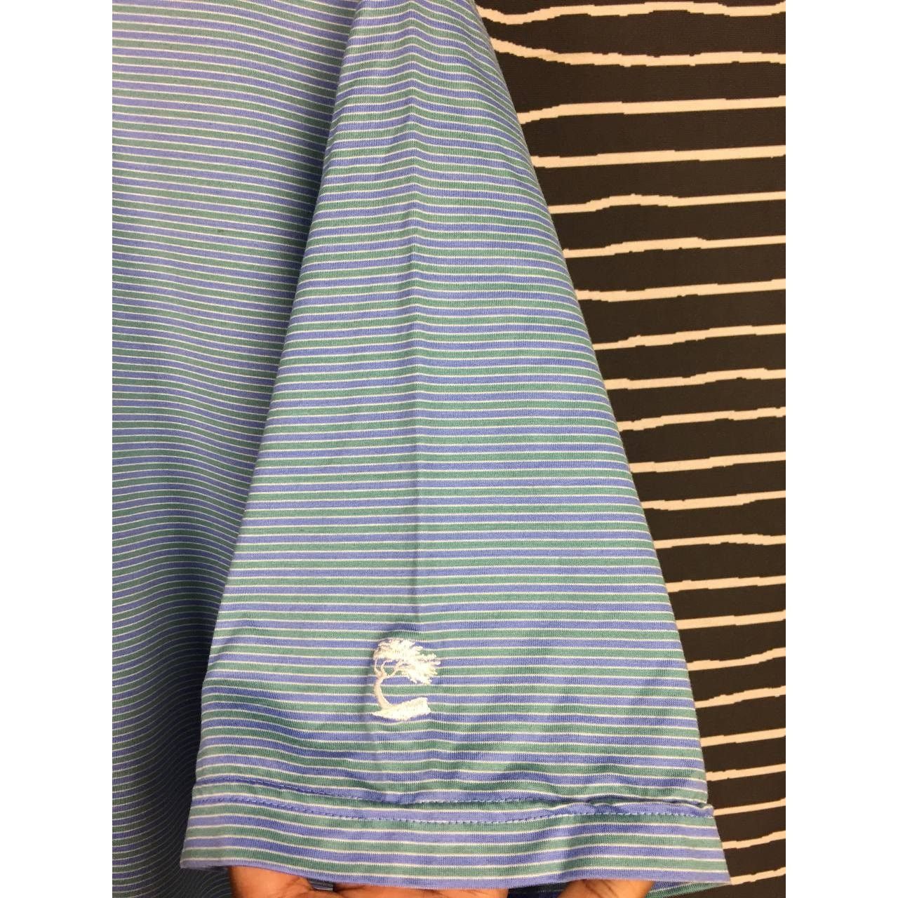 Peter Millar × Vintage Peter Millar Crown Golf Performance Striped Polo Tee Size US XXL / EU 58 / 5 - 7 Thumbnail