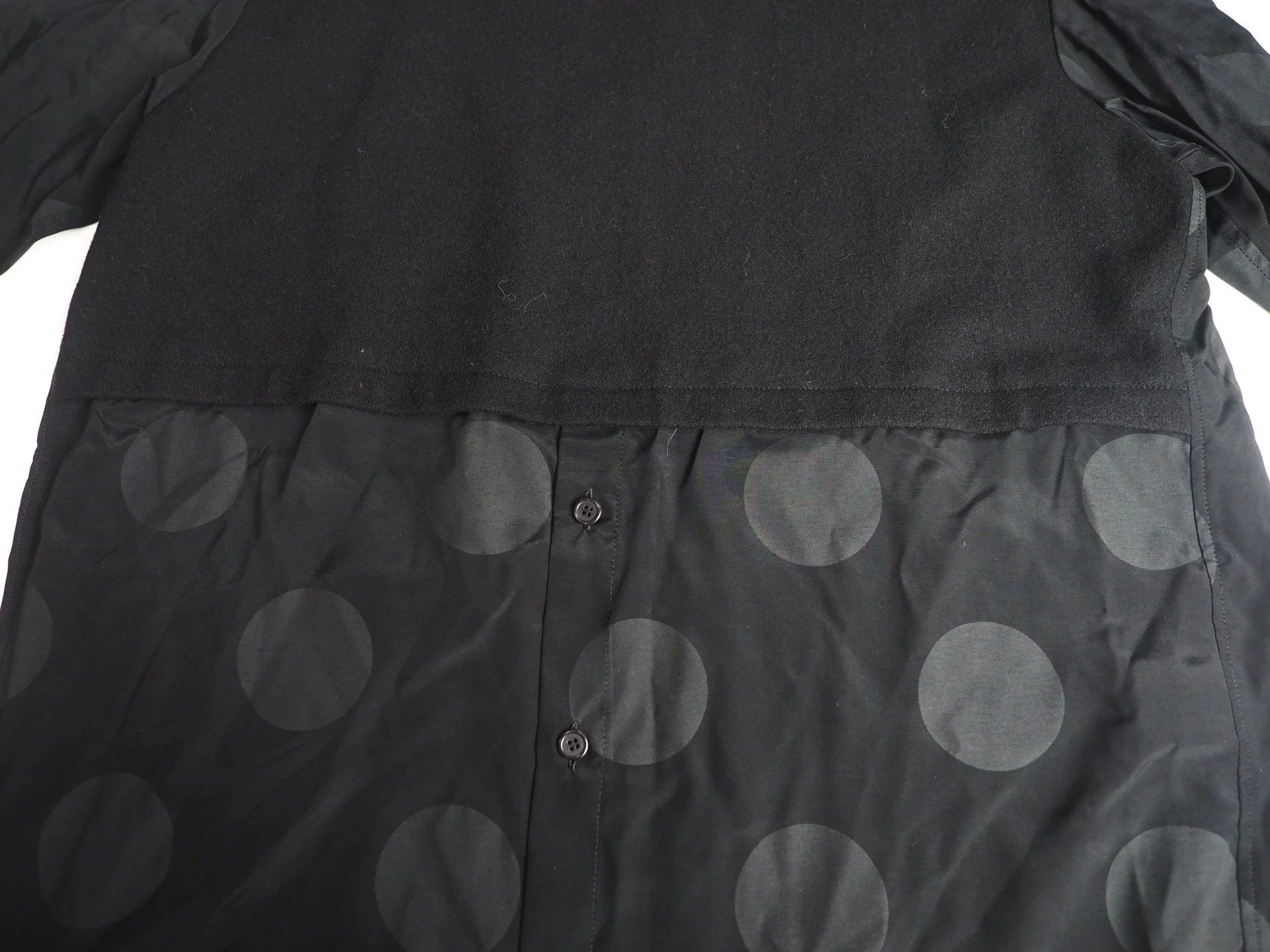 Y's Y'S Black Wool and Silk Paneled Long Sleeve Top Size M / US 6-8 / IT 42-44 - 4 Thumbnail