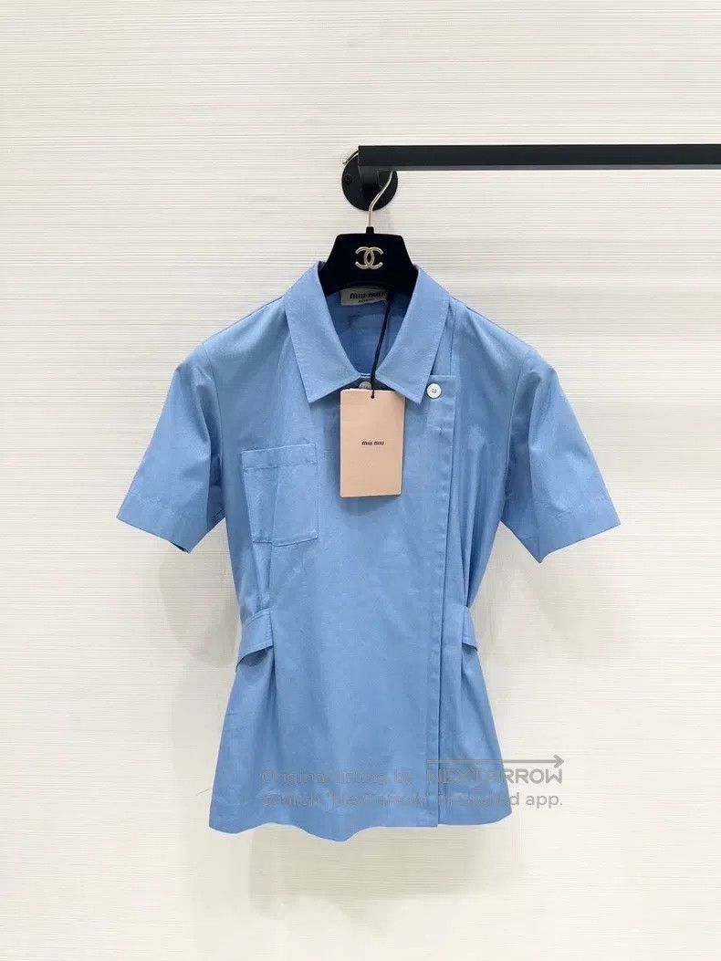 Miu Miu Miu Miu 36 Blue waist shirt Size S / US 4 / IT 40 - 1 Thumbnail