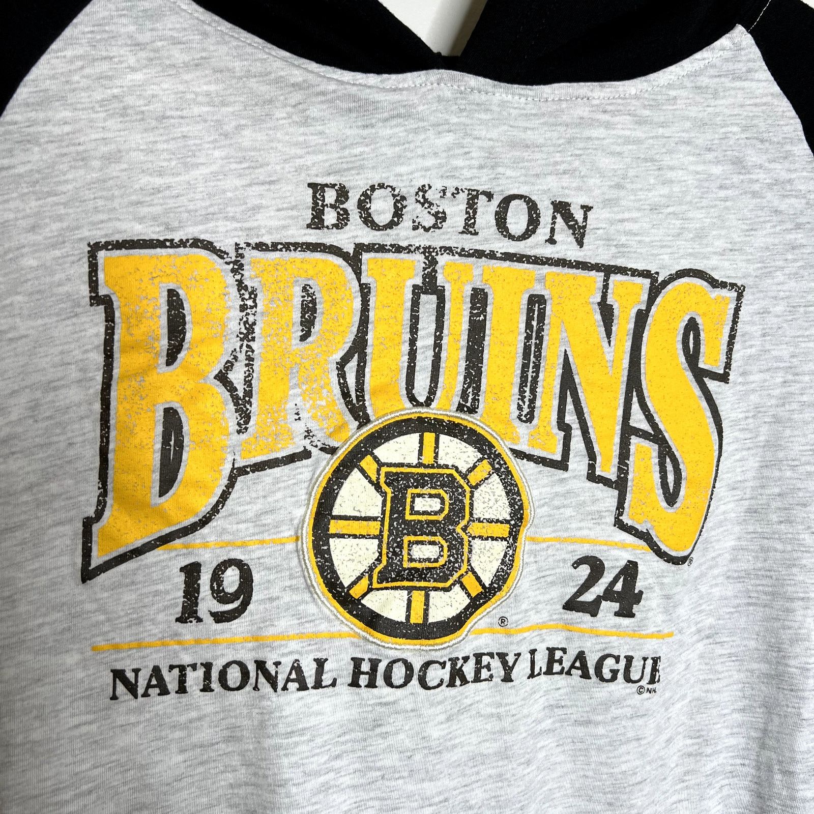 NHL Boston Bruins Logo Long Sleeve Baseball Hooded Shirt Size US XL / EU 56 / 4 - 2 Thumbnail