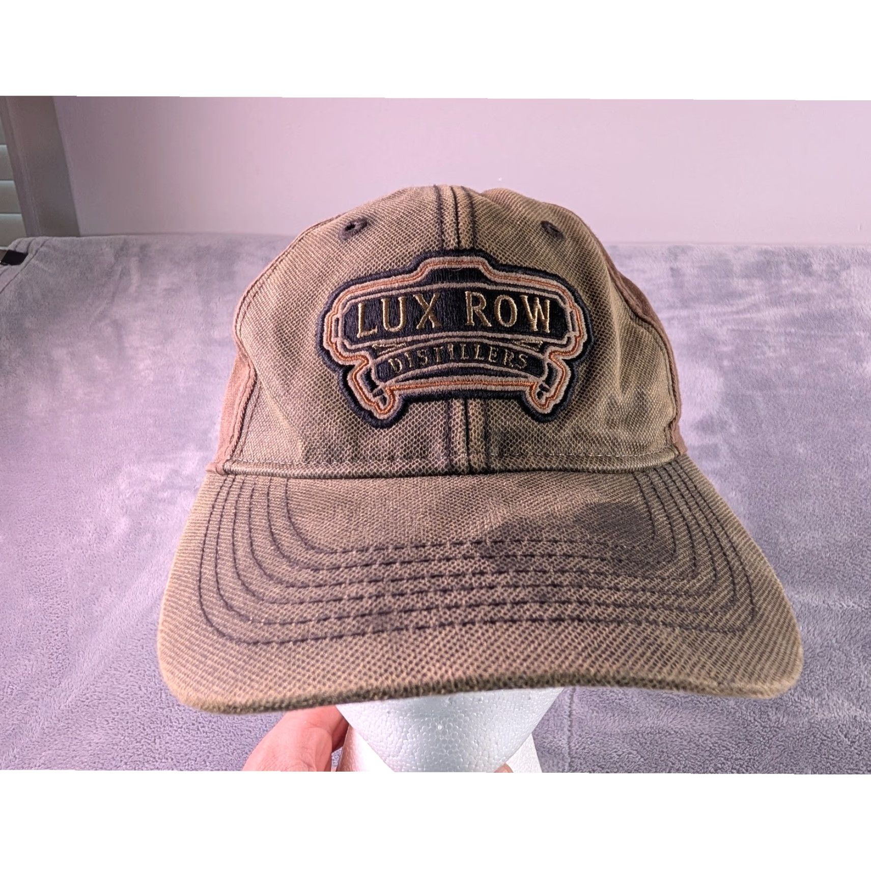 Vintage Lux Row Distillers Brown Canvas Baseball Cap Adjustable Strap Back Hat Mens One Size Adjustable Cotton Polyester Canvas Size ONE SIZE - 2 Thumbnail
