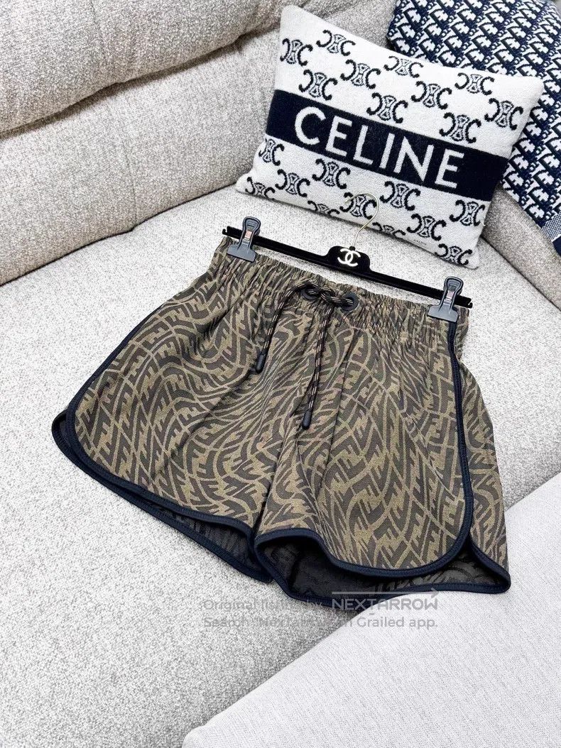 Fendi Fendi Manimold Old Flower logo double F brown loose casual Size 26" / US 2 / IT 38 - 1 Thumbnail