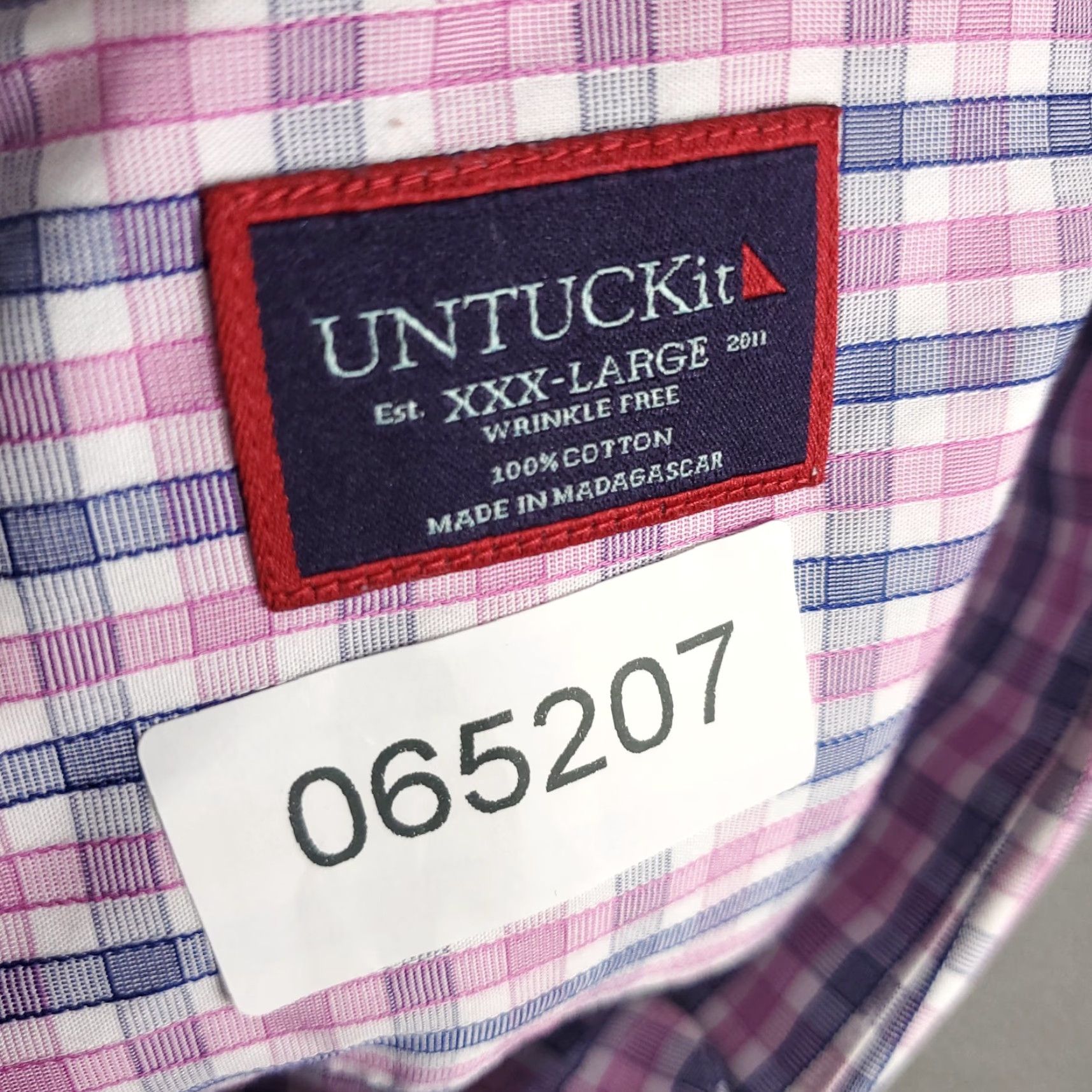 UNTUCKit UNTUCKit Shirt Mens 3XL Pink Plaid Button-Up Long Sleeve Casual Business Formal Workwear Size US XXL / EU 58 / 5 - 8 Thumbnail