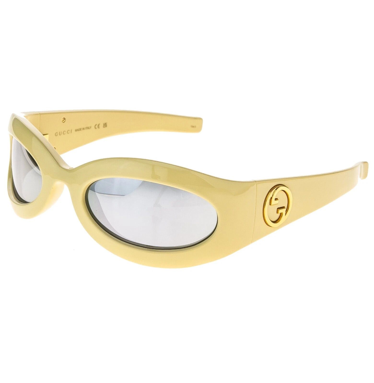 Gucci GUCCI GG1247S LOVE 1247 Ivory Silver Mirror Sunglasses 004 Size ONE SIZE - 3 Thumbnail