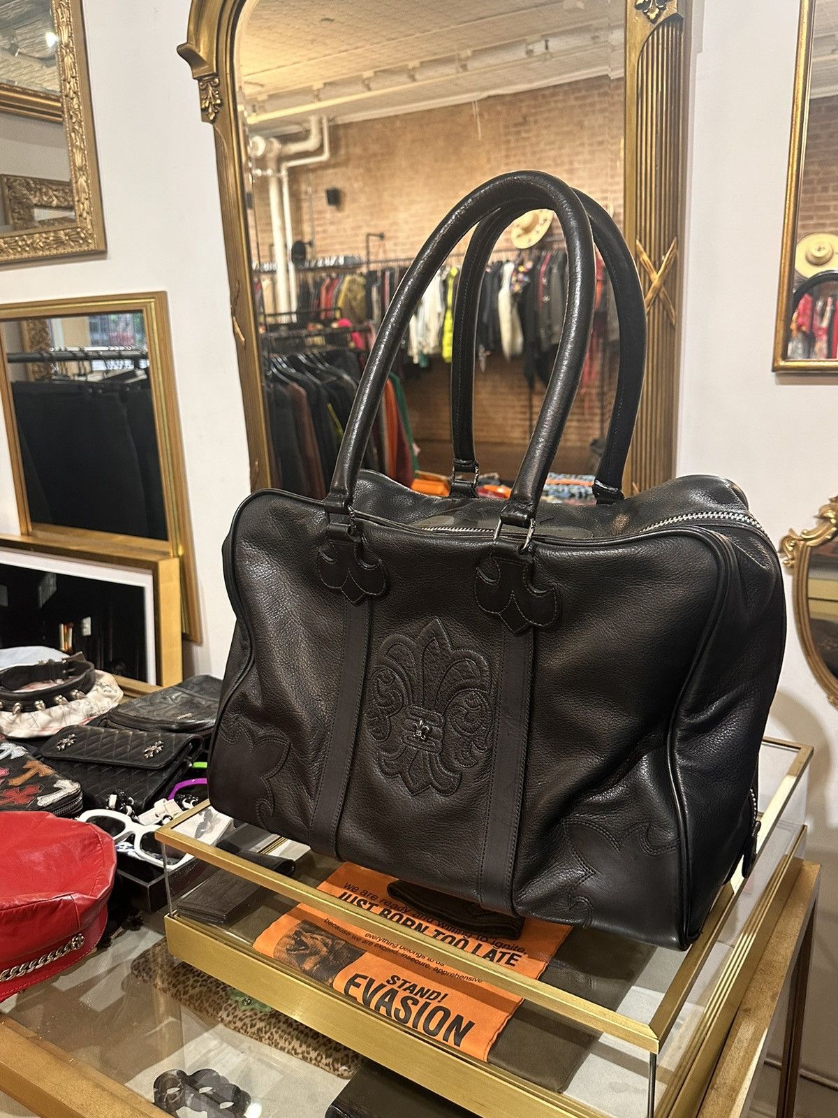 Chrome Hearts FULL LEATHER HUGE XXL LUGGAGE CHROME HEARTS DUFFLE BAG Size ONE SIZE - 2 Thumbnail