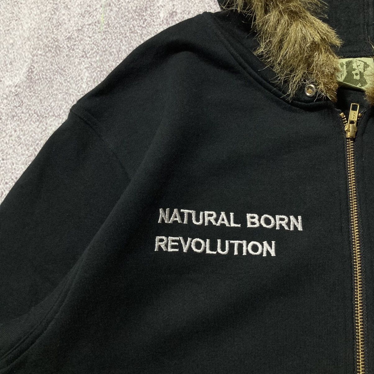 Japanese Brand 2000s Natural Born Stars Logo Fur Ziphoodie Black Punk Lgb Size US XL / EU 56 / 4 - 5 Thumbnail