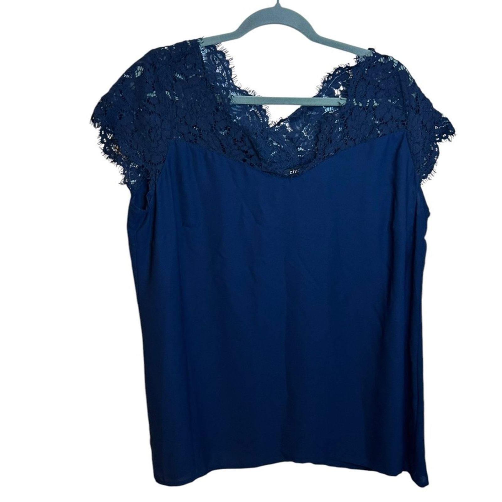 Other Nwt City Chic Elegant Navy Lace Blouse Size XXL / US 16-18 / IT 52-54 - 1 Thumbnail