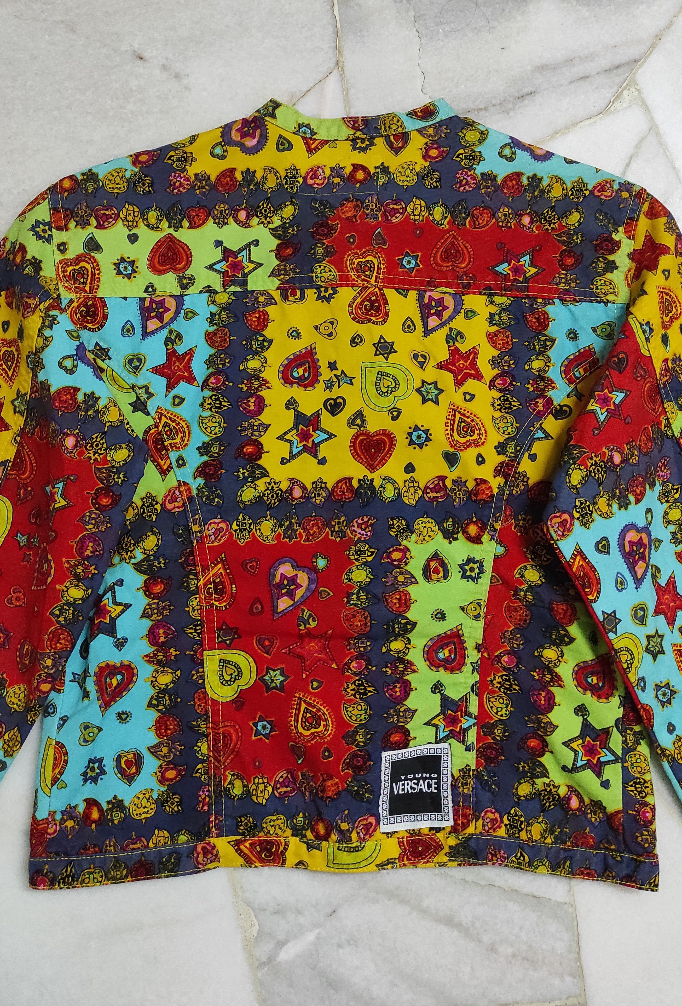 Versace Archive 90's YOUNG VERSACE MULTIPRINT BAROQUE CROPPED JACKET Size M / US 6-8 / IT 42-44 - 12 Thumbnail