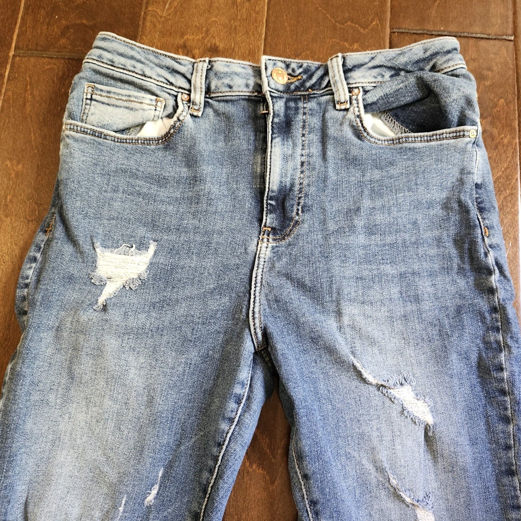 Forever 21 Forever 21 Los Angeles Women's Distressed Blue Denim Jeans Slim Skinny - Size 27, Blue, Jeans, Women Size 27" / US 4 / IT 40 - 4 Thumbnail