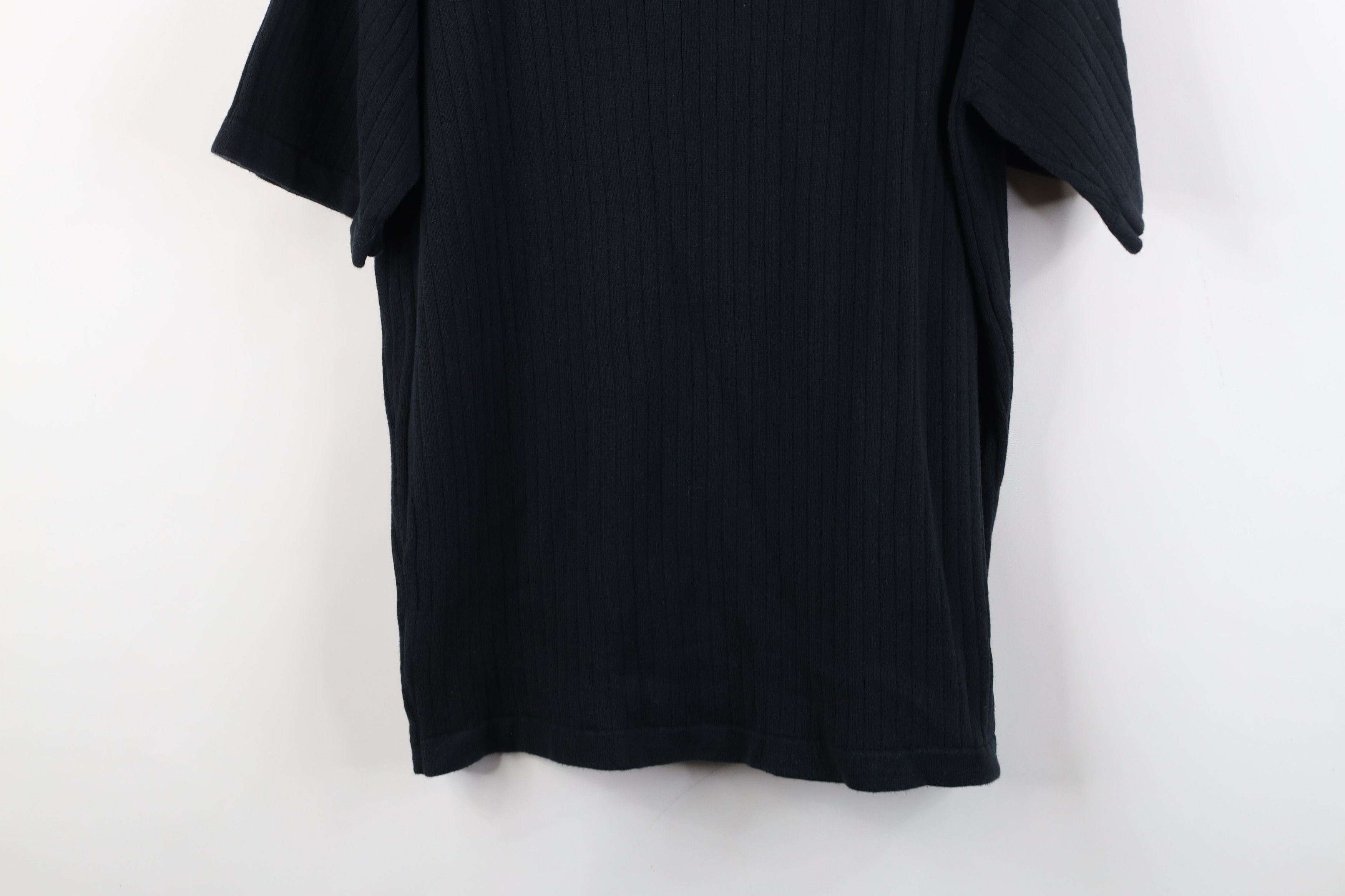 Vintage Vintage 90s Y2K Streetwear Ribbed Knit Collared Polo Black Size US M / EU 48-50 / 2 - 11 Thumbnail