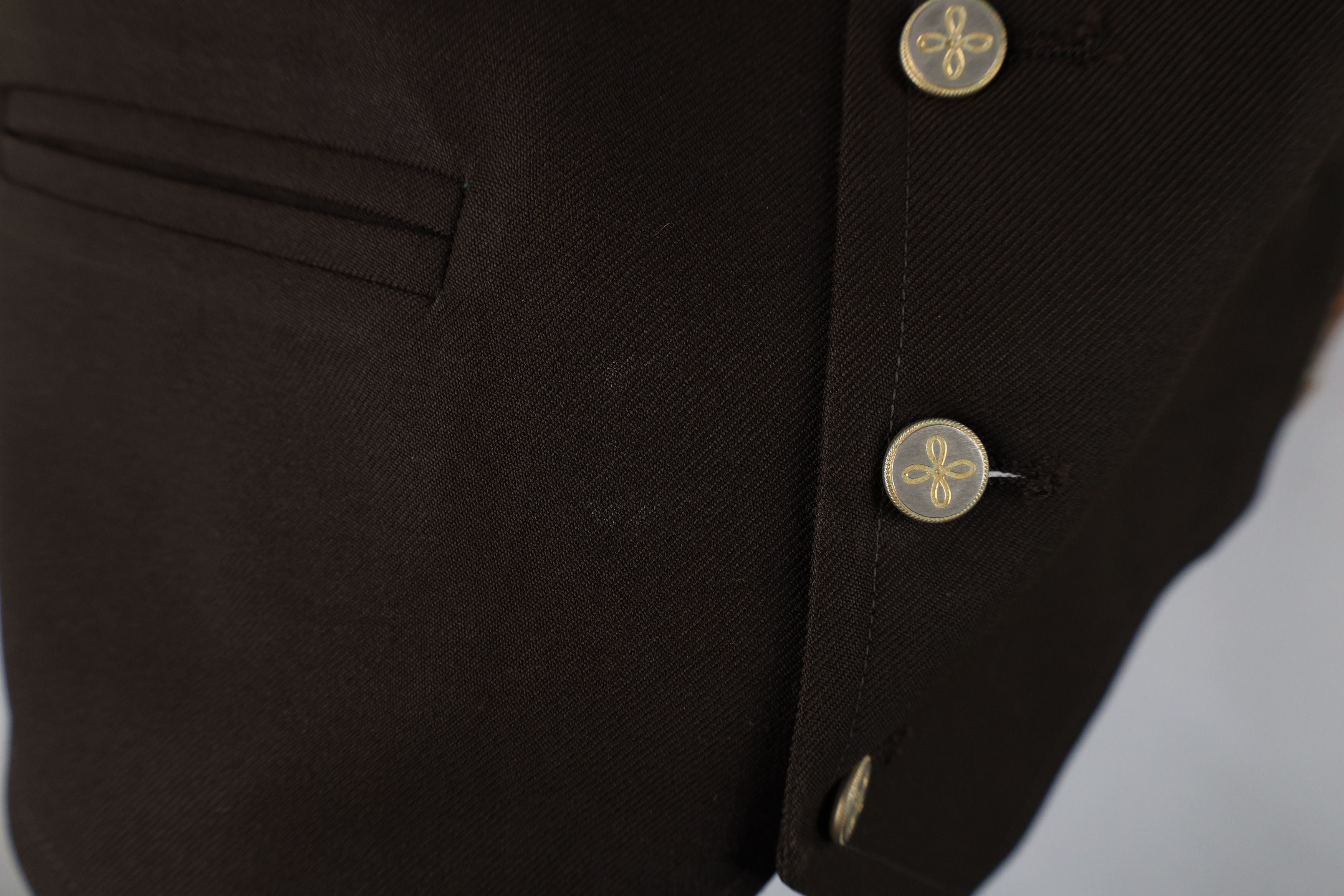 Vintage Vintage 50s 60s Rockabilly Wool Silk Suit Vest Jacket Brown Size US L / EU 52-54 / 3 - 7 Thumbnail