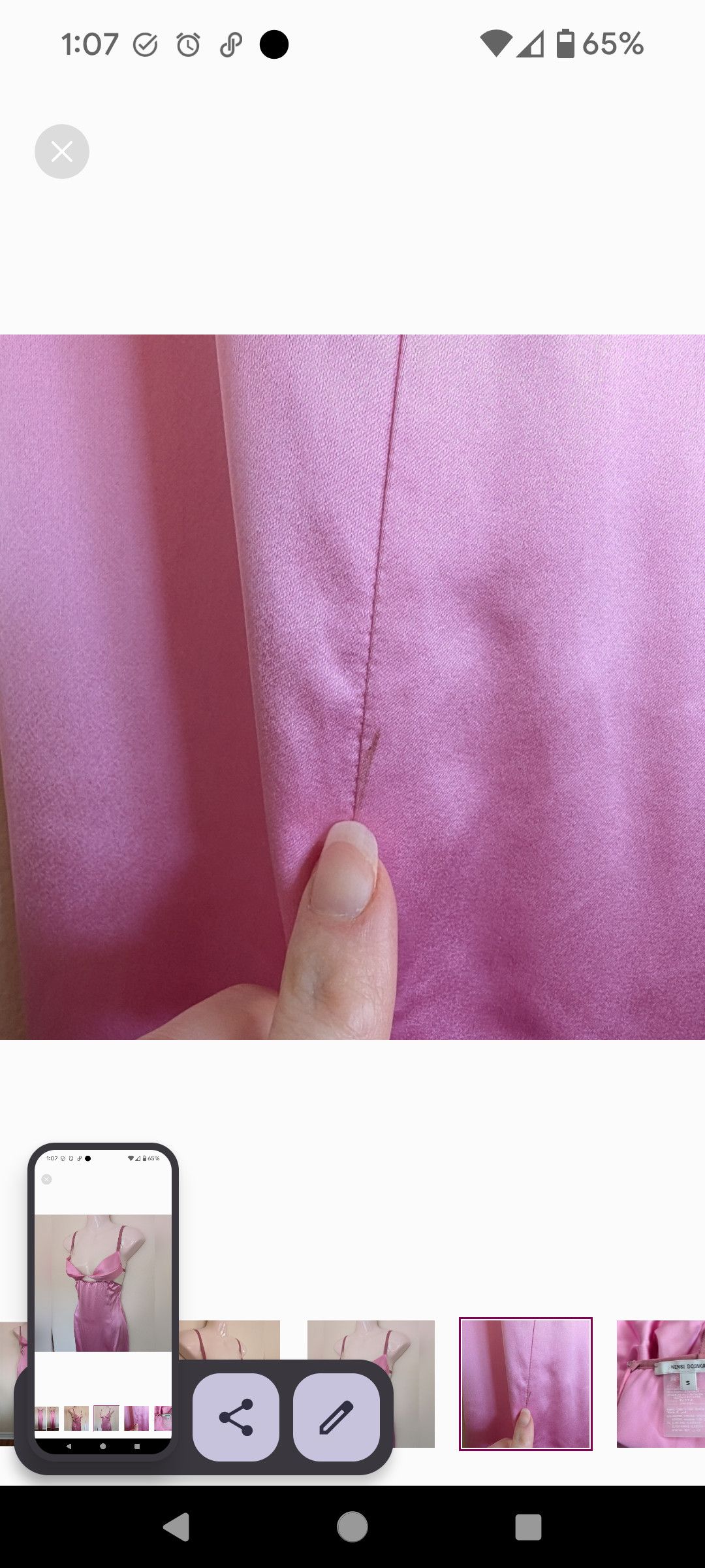 Nensi Dojaka Nensi Dojaka Double Petal Satin Maxi Dress Pink Small Size S / US 4 / IT 40 - 8 Thumbnail