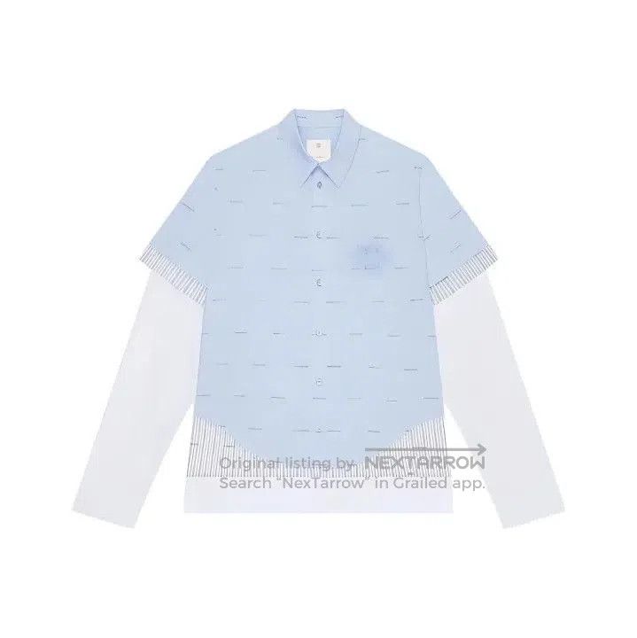 Givenchy GIVENCHY FW23 Point Collar Logo Print Layered Shirt. Size US XXS / EU 40 - 1 Thumbnail
