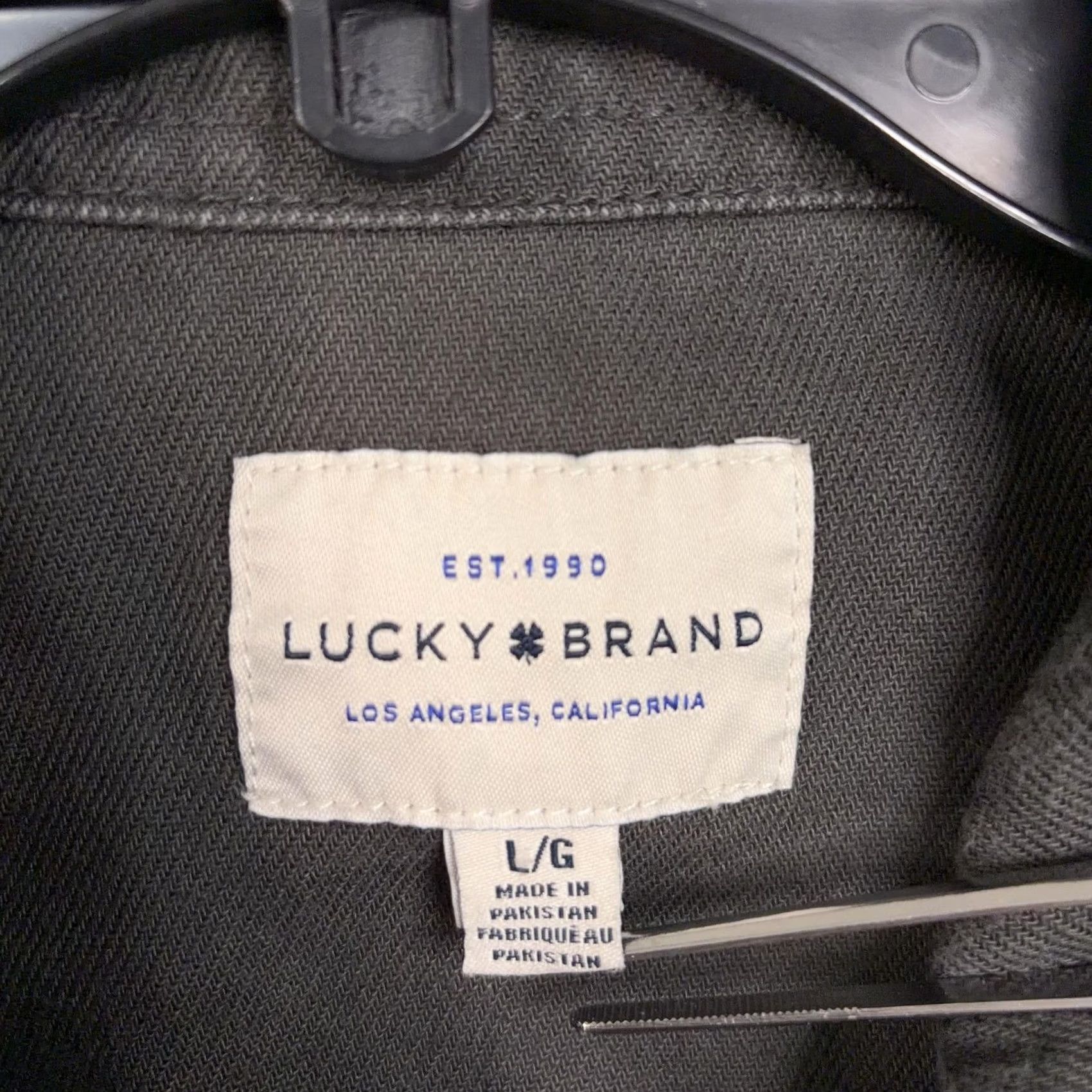Lucky Brand Lucky Brand Shirt Mens Large Gray Twill Button-Front Utility Pockets Shacket Jacket Casual Workwear Size US L / EU 52-54 / 3 - 4 Thumbnail
