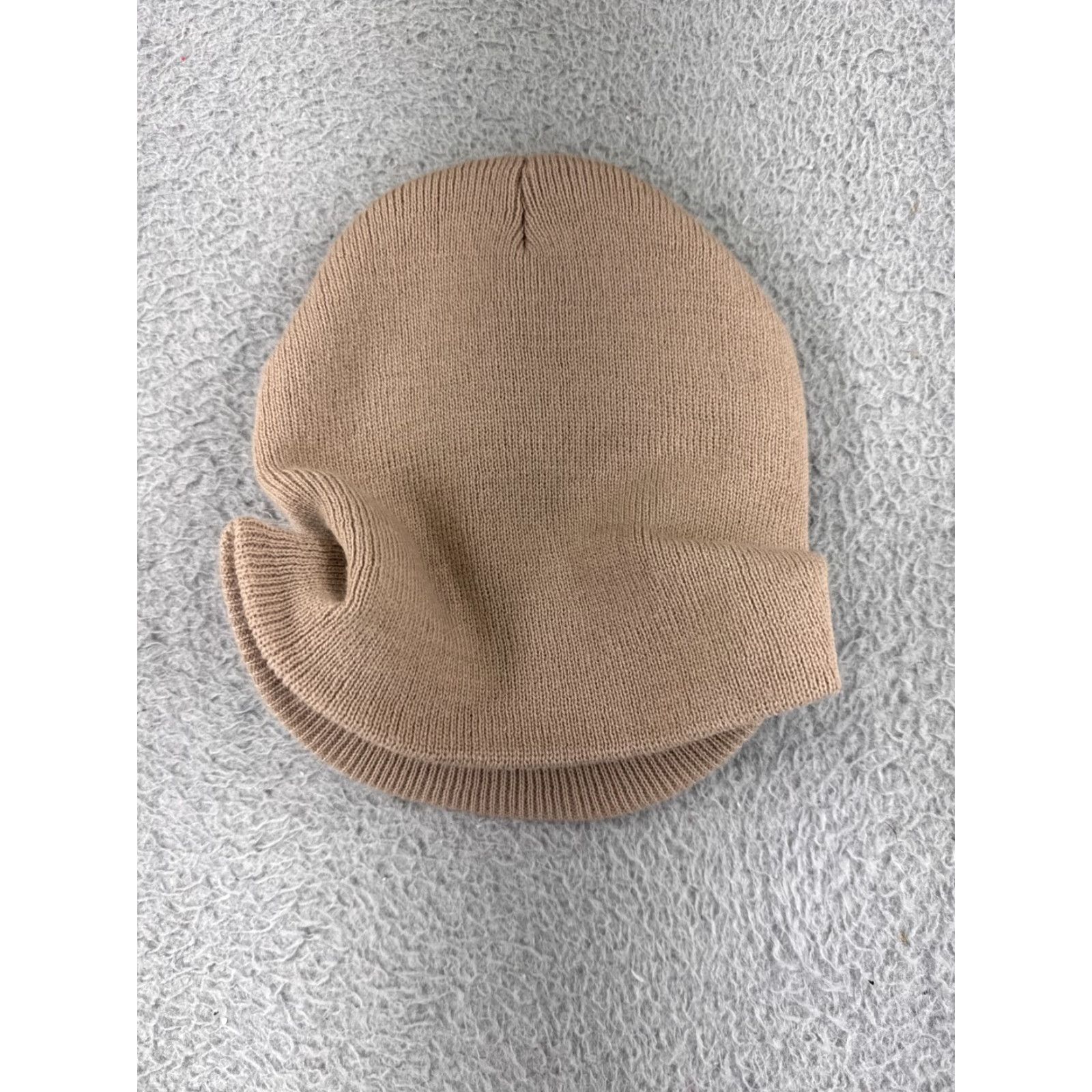Vintage VINTAGE CamilleBloom Beanie Toque Adult One Size Beige Acrylic Knit Bill Brim Size ONE SIZE - 3 Thumbnail