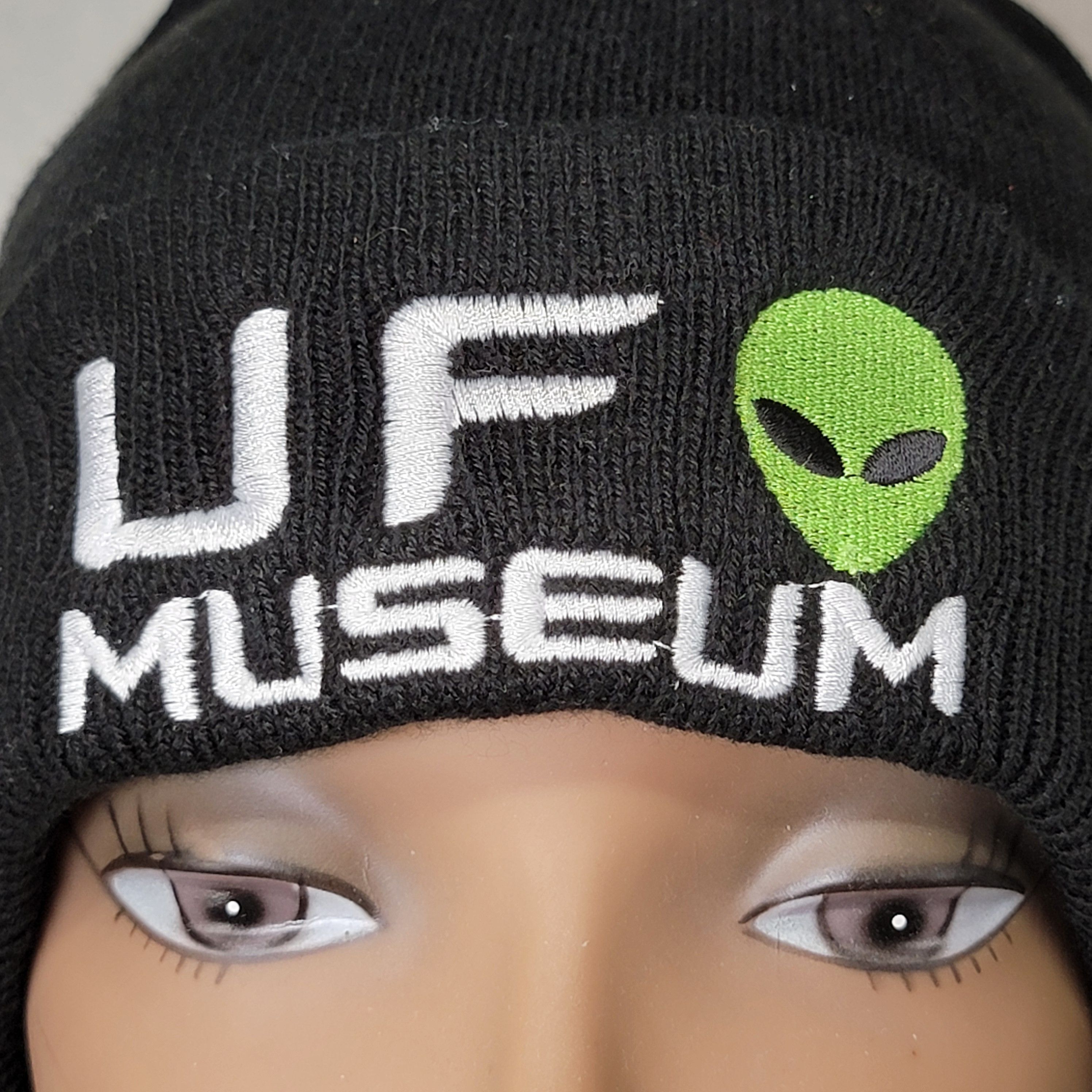 Other UFO Museum Unisex Black Knit Beanie, Embroidered Logo Size ONE SIZE - 2 Thumbnail