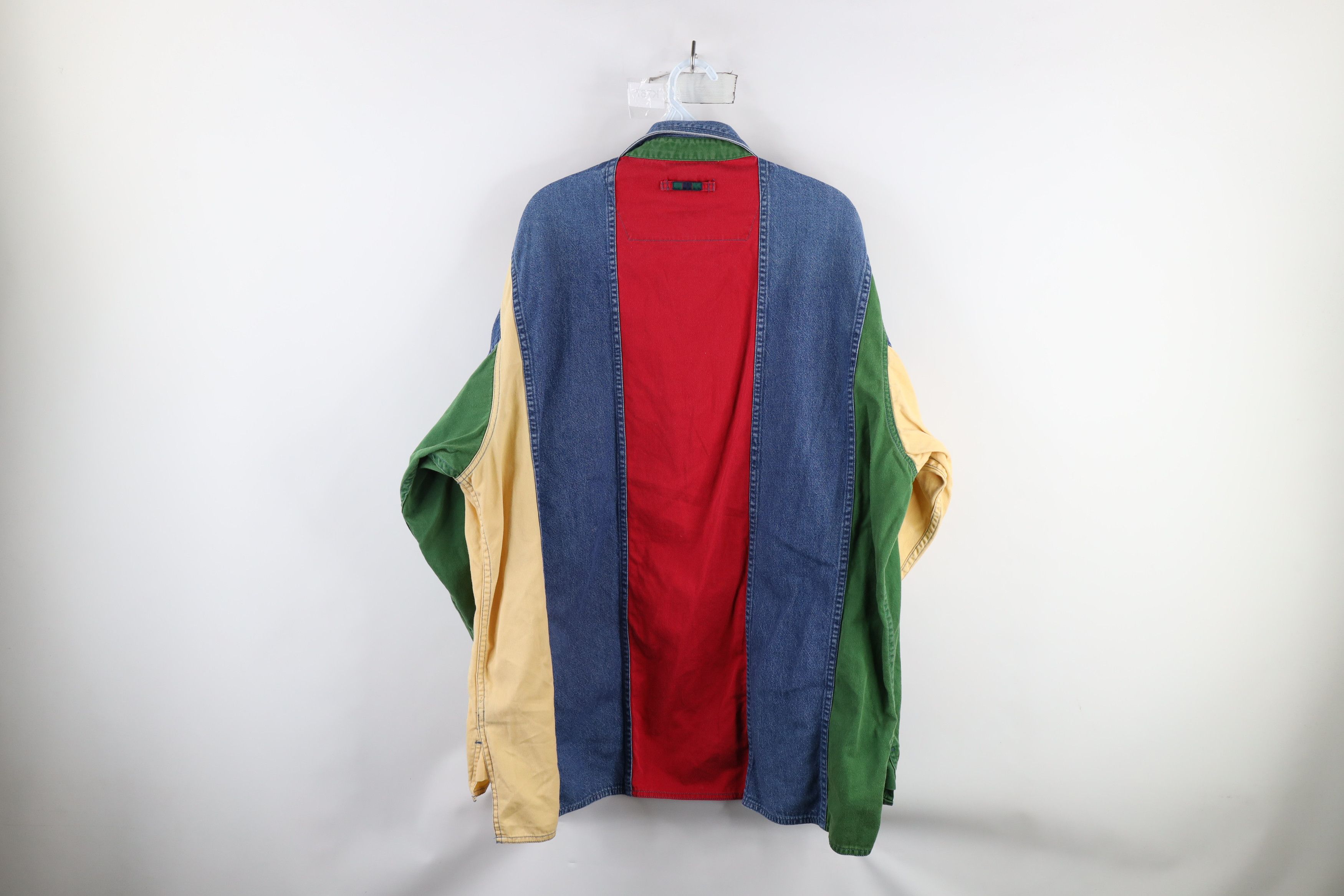 Vintage Vintage 90s Streetwear Striped Denim Pullover Polo Shirt Size US L / EU 52-54 / 3 - 9 Thumbnail