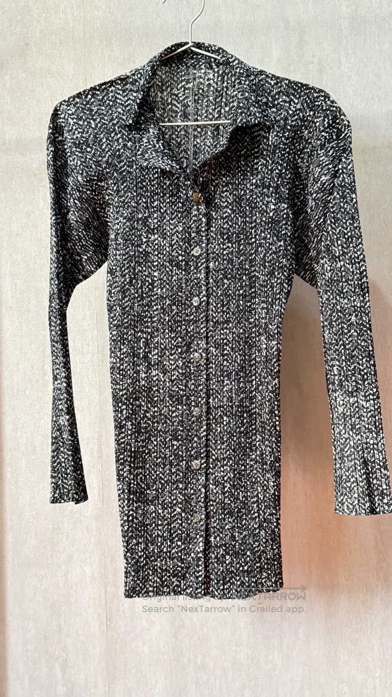 Issey Miyake Issey Miyake Black, White and Gray Marble Pattern Cardigan Size L / US 10 / IT 46 - 3 Thumbnail
