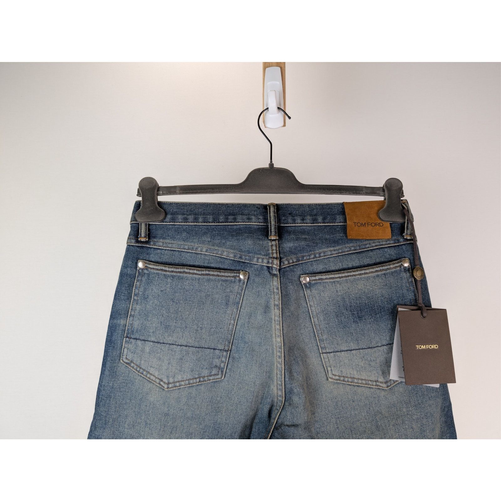 Tom Ford o1rshd1 Tapered Fit Denim Jeans in Indigo Blue Size US 32 / EU 48 - 11 Thumbnail