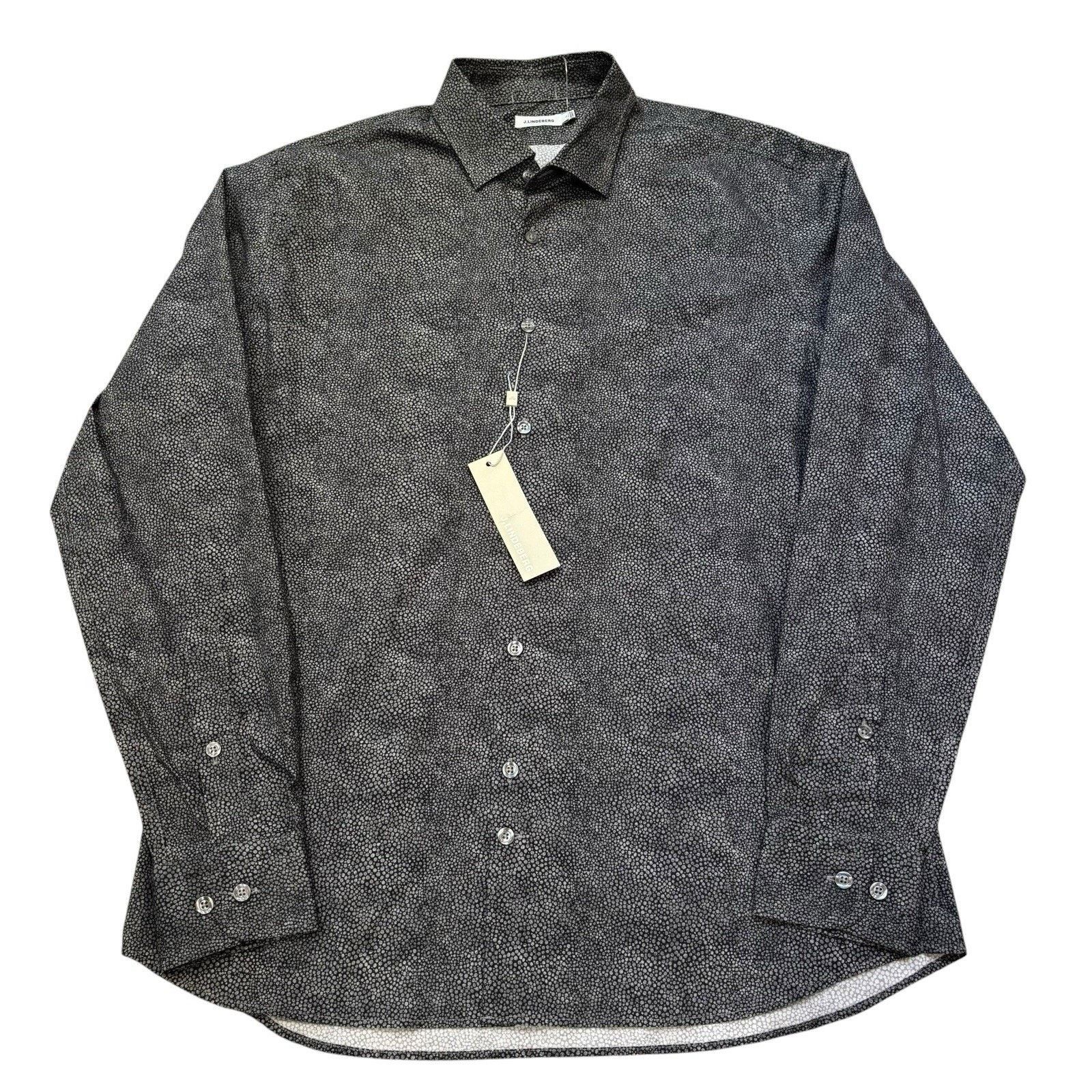 J.Lindeberg J. Lindeberg Gray Shirt Stretch Large Abstract Dots Size US L / EU 52-54 / 3 - 1 Thumbnail