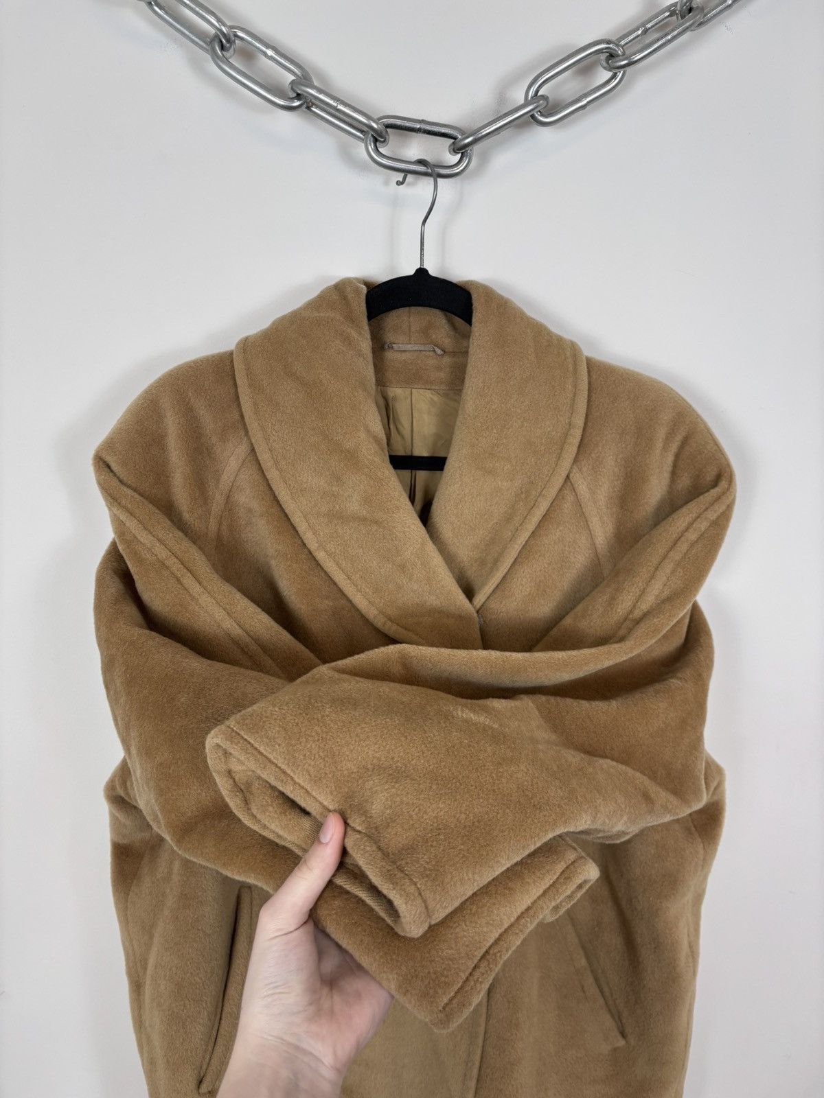 Max Mara Max Mara Women’s Camel Brown Wool Fur Oversized Icon Coat Size L / US 10 / IT 46 - 9 Thumbnail