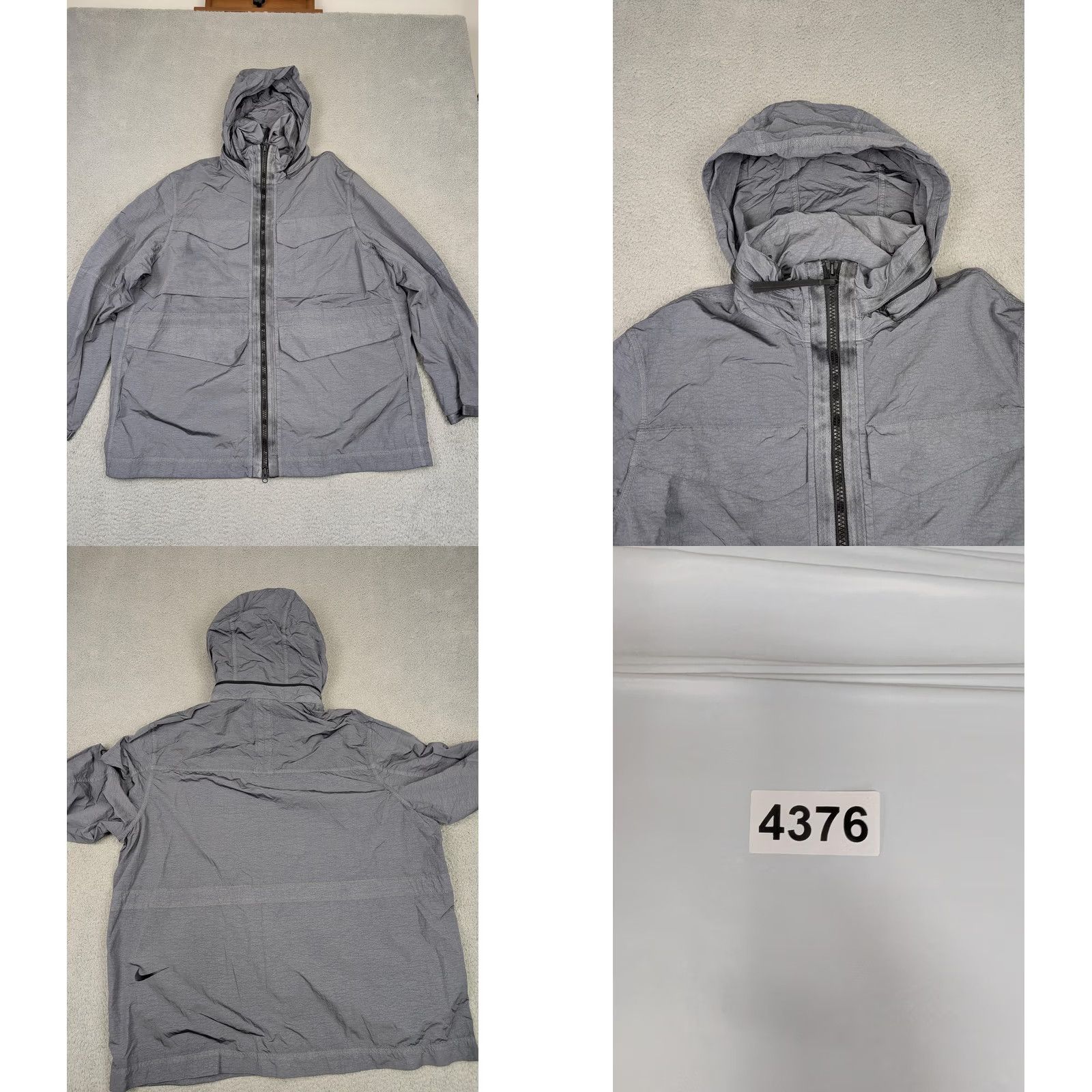 Nike Nike Tech Pack Jacket Mens XL Gray Packable Hood Full Zip Nylon Long Beach LB Size US XL / EU 56 / 4 - 11 Thumbnail