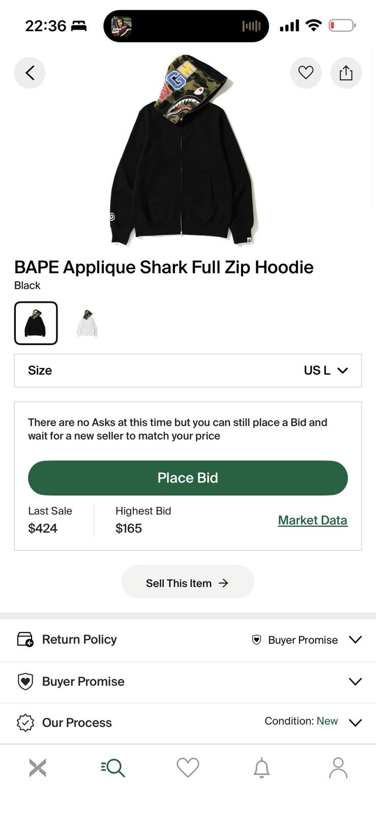 Bape BAPE Applique Shark Full Zip Hoodie Size US M / EU 48-50 / 2 - 8 Thumbnail