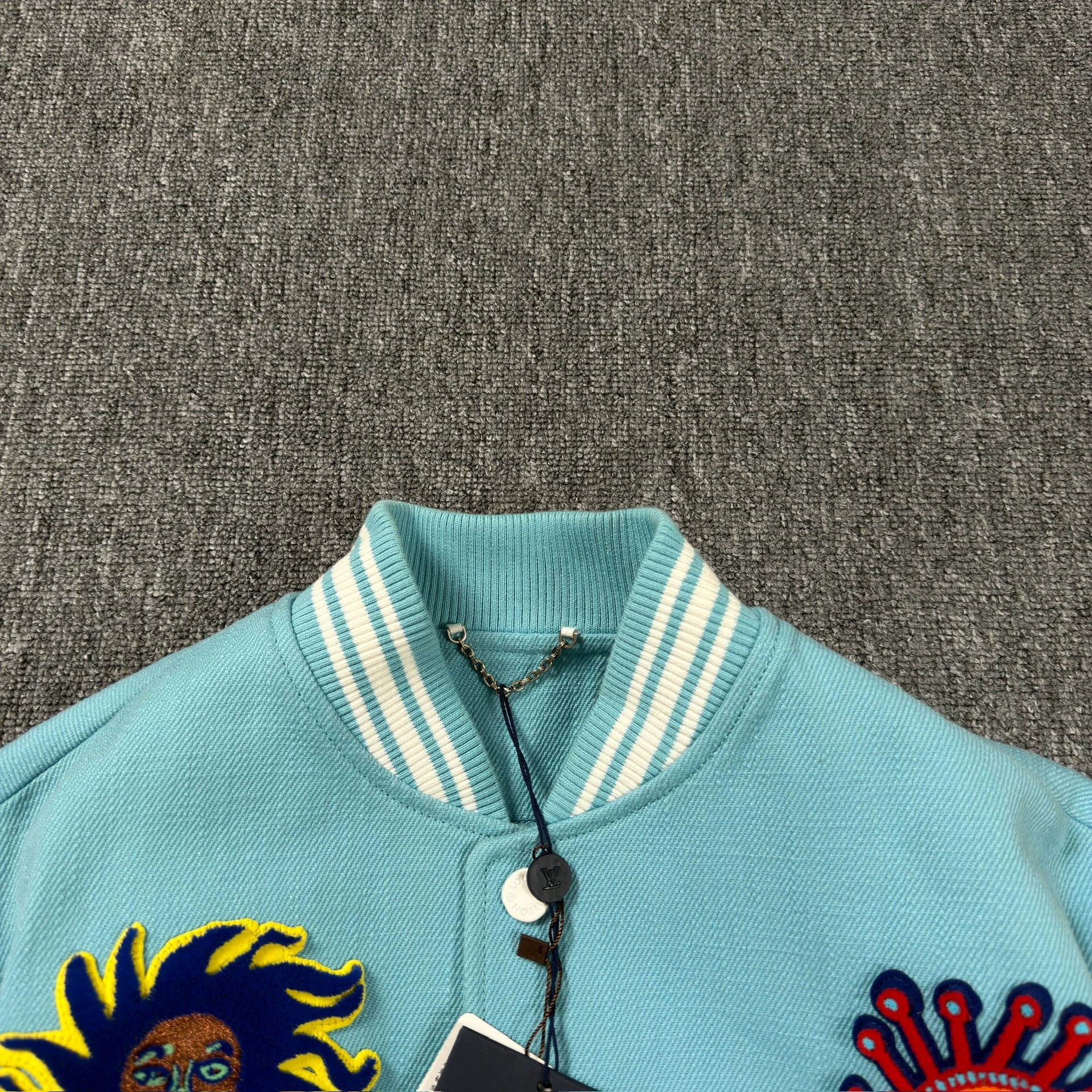 Louis Vuitton LV Yayoi Kusama Collaboration Blue Baseball Jacket Size XL / US 12-14 / IT 48-50 - 4 Thumbnail