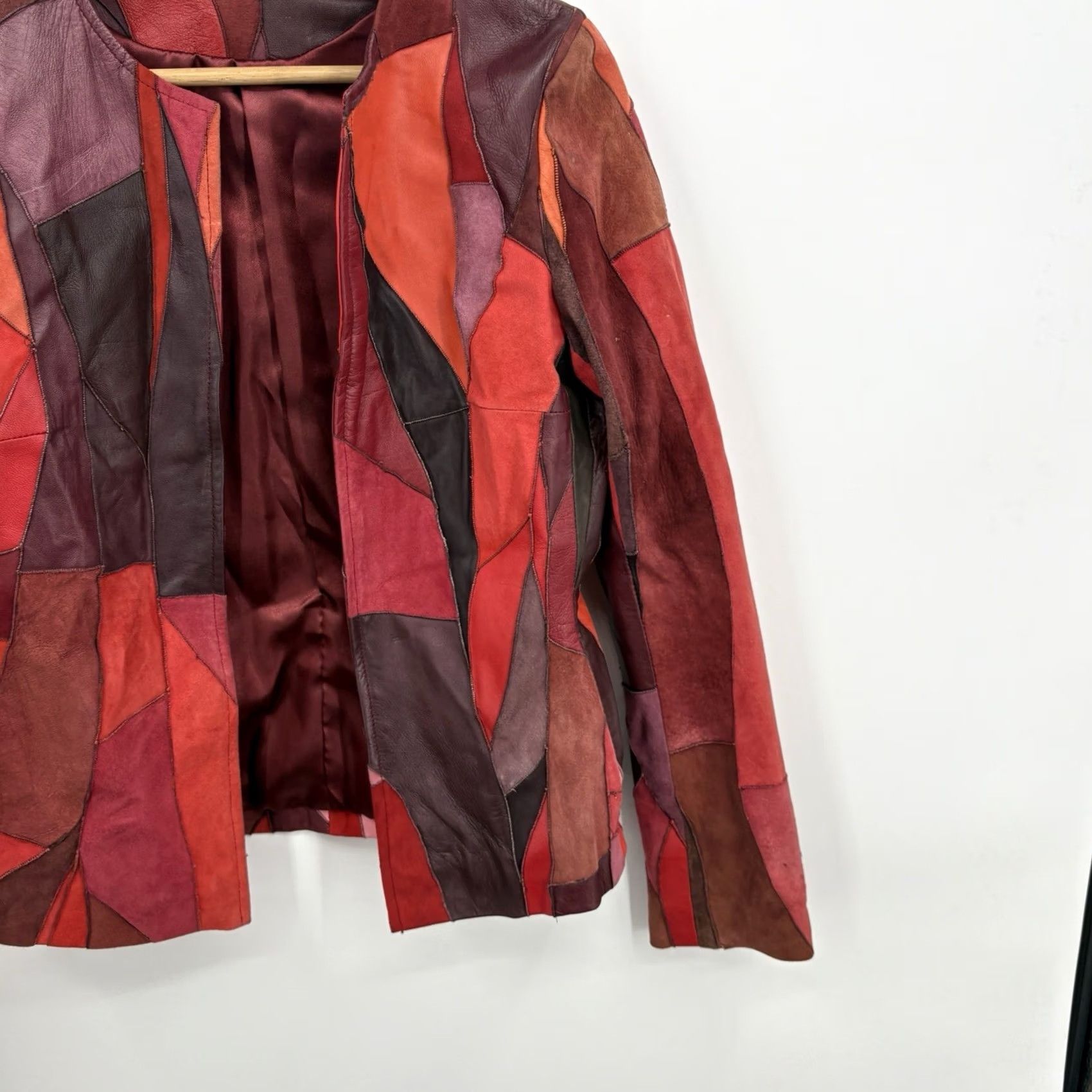 Vintage VINTAGE Suede Leather Patchwork Jacket Small Whimsigoth Witchy 90s ASO Charmed Womens Jacket Size S / US 4 / IT 40 - 4 Thumbnail