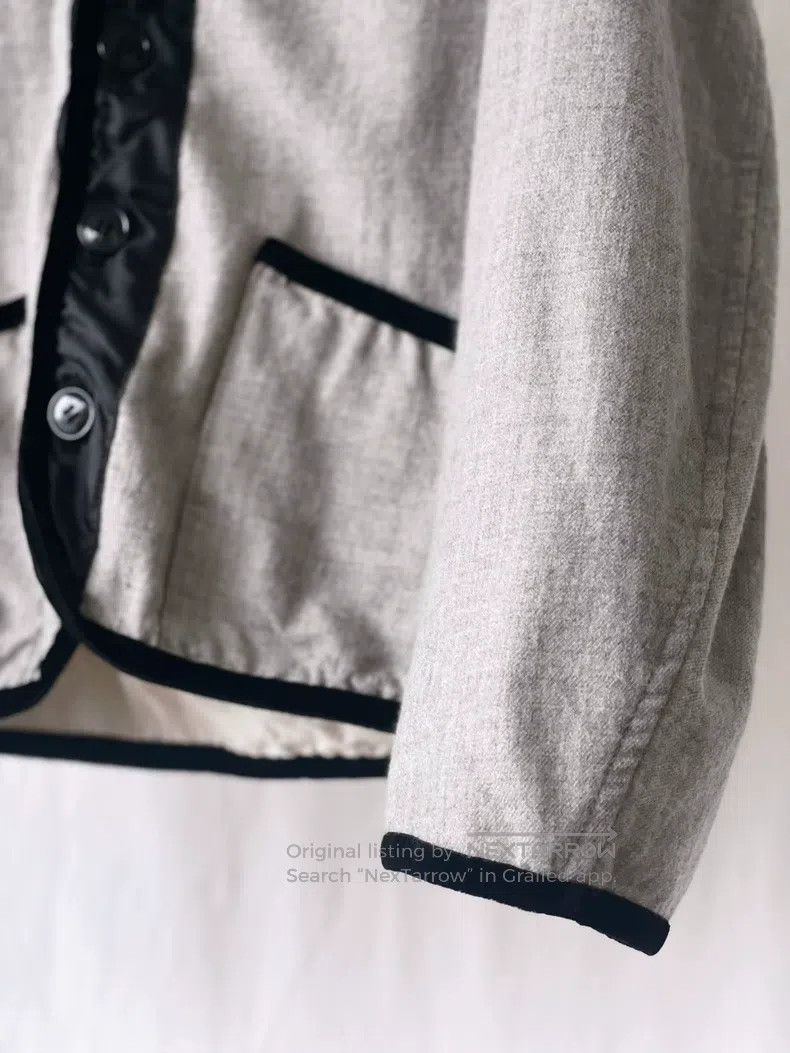 Comme des Garcons Comme Des Garcons Trimmed Velvet Gray Wool Jacket Size L / US 10 / IT 46 - 3 Thumbnail