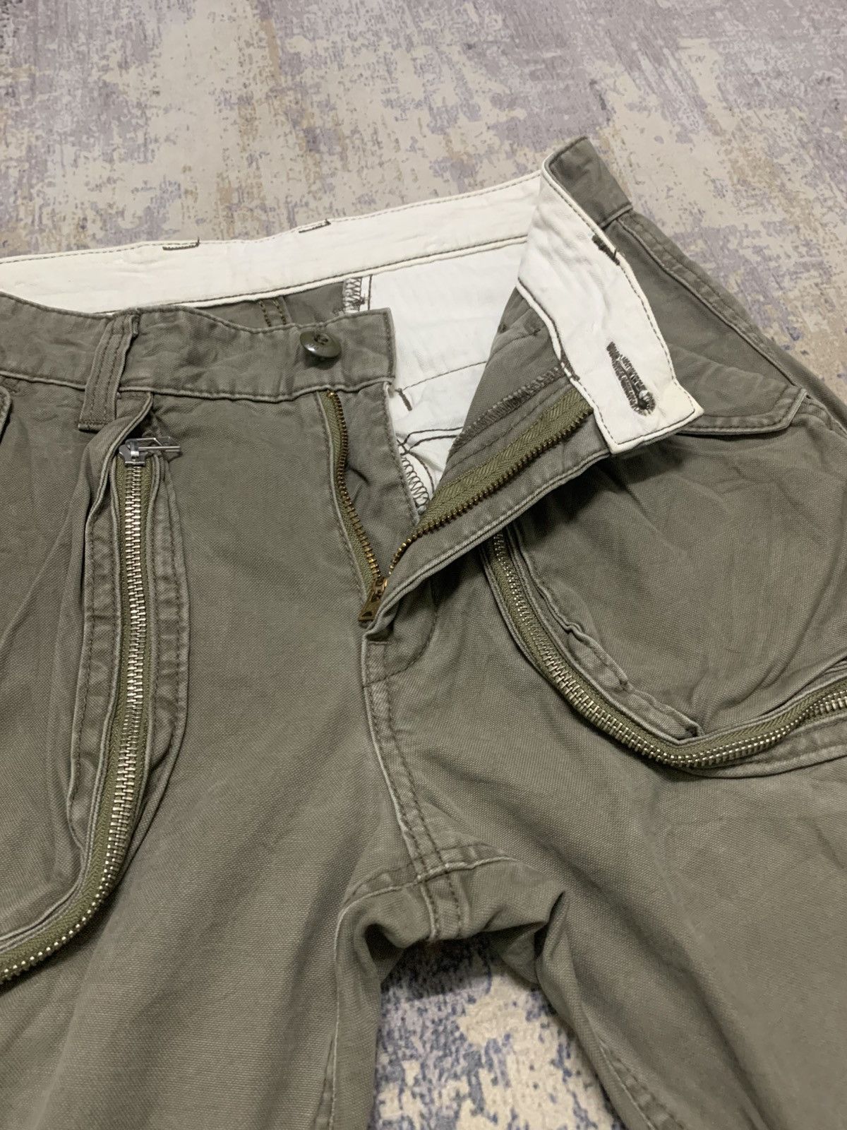 Lee VTG Lee 3D Zipper Pocket Cargo Pants Tactical Olive W29 Size US 29 - 8 Thumbnail