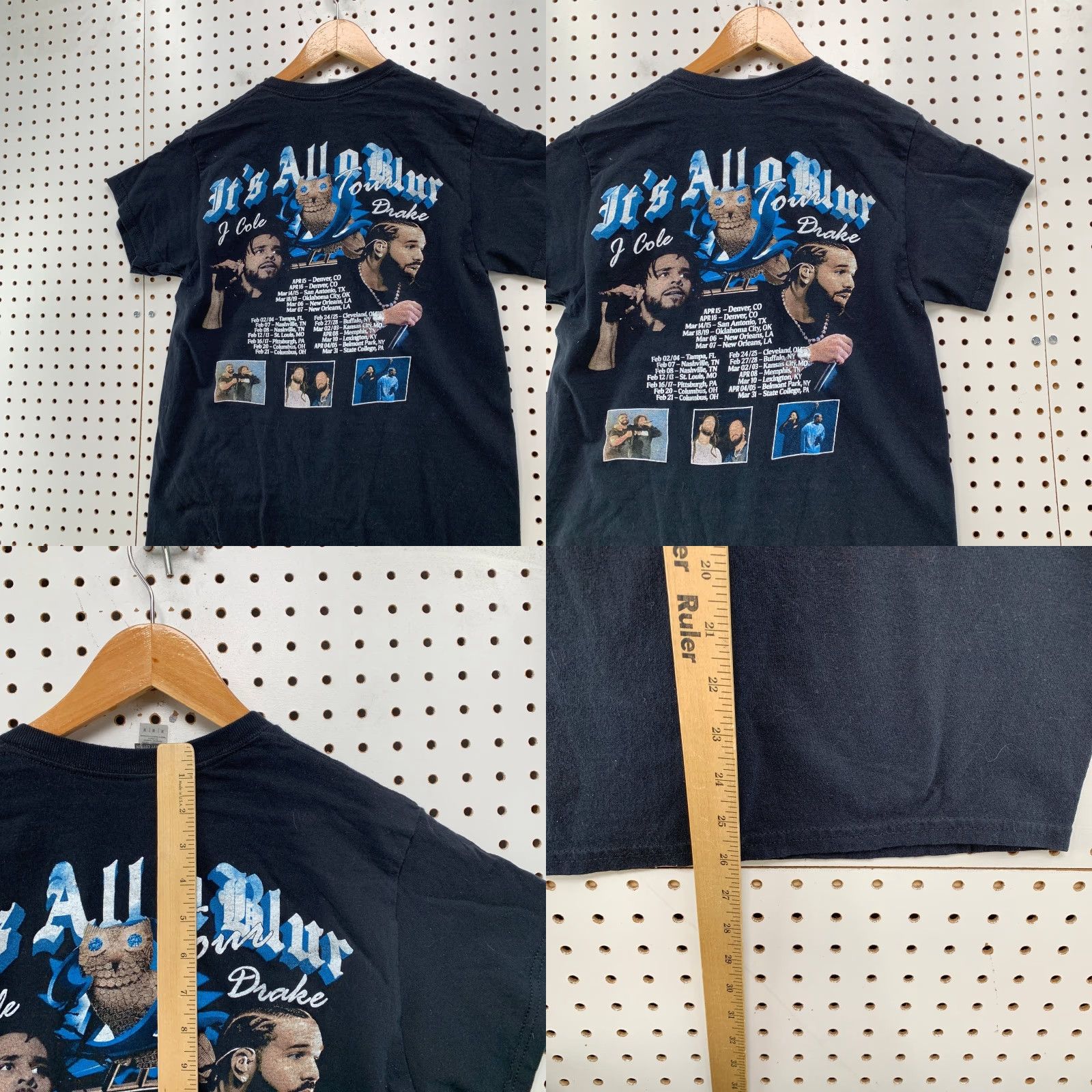Gildan VINTAGE Drake J Cole Its All A blue Tour Shirt Mens Medium Black Music Rap Concert Size US M / EU 48-50 / 2 - 8 Thumbnail