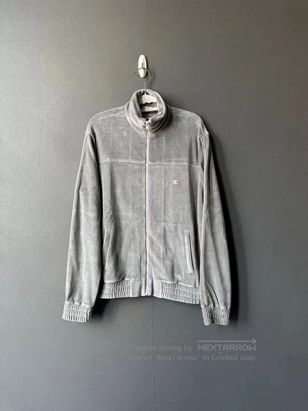 Celine celine blue velvet jacket in size L. Size L / US 10 / IT 46 - 1 Thumbnail
