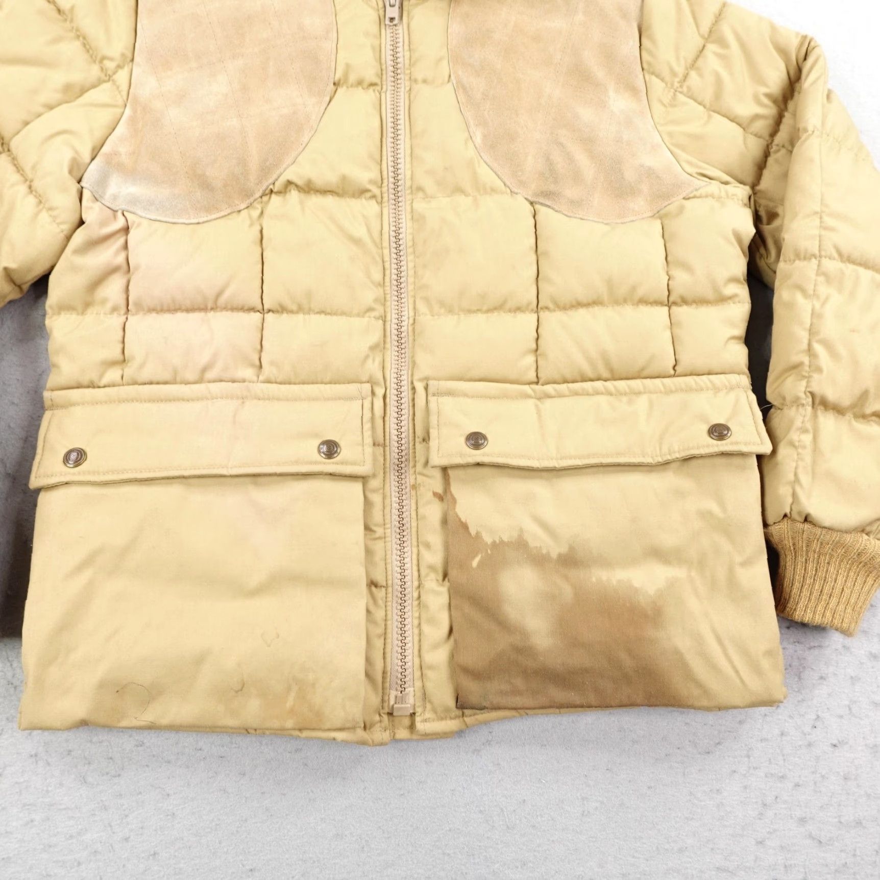 Vintage Vintage 10X Jacket Mens Medium Beige Quilted Hunting Puffer Shooting Suede 80s Size US M / EU 48-50 / 2 - 3 Thumbnail
