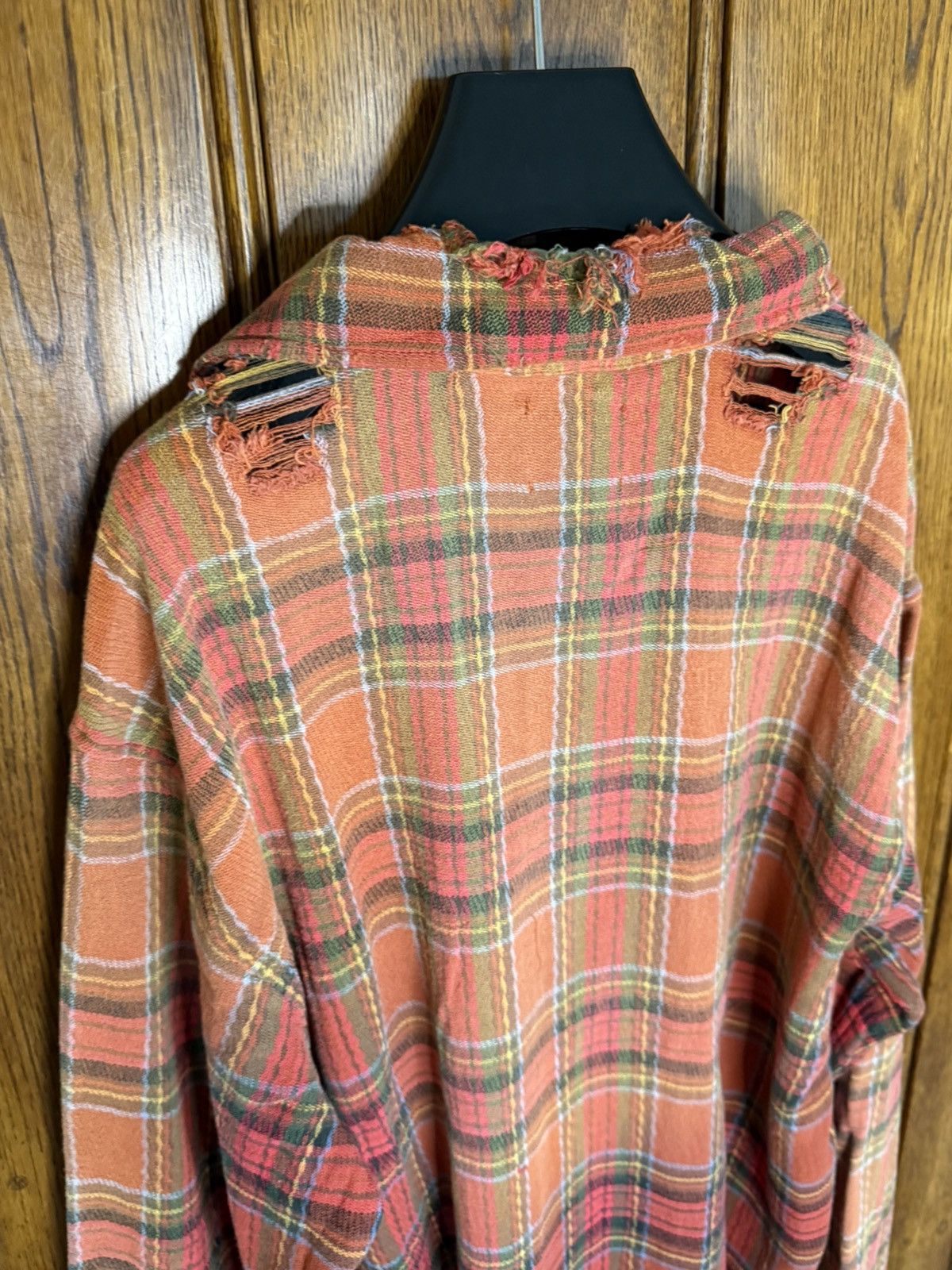 Gallery Dept. Gallery Dept Marley Distressed Checked Cotton-Flannel Shirt Size US XL / EU 56 / 4 - 14 Thumbnail