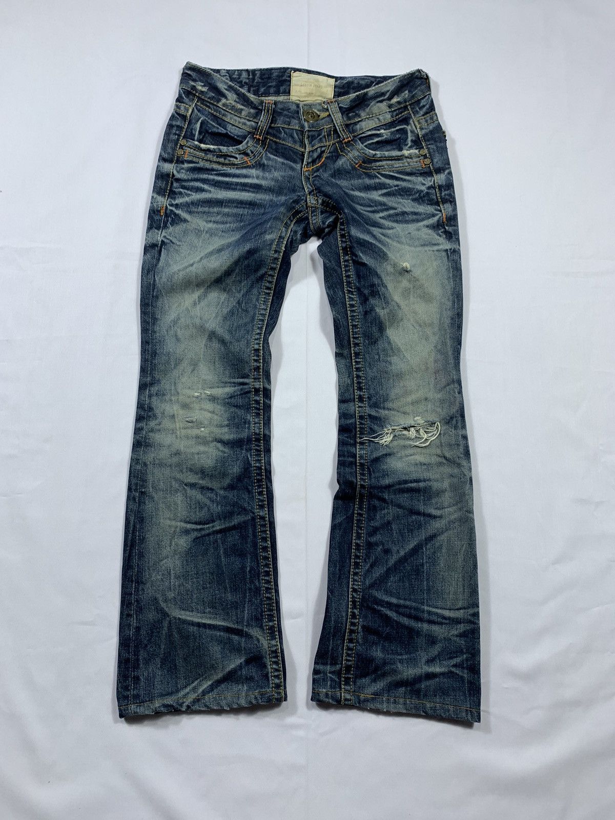 Other Sick Lolita Jeans Distressed Flared Denim pants Size US 27 - 1 Thumbnail