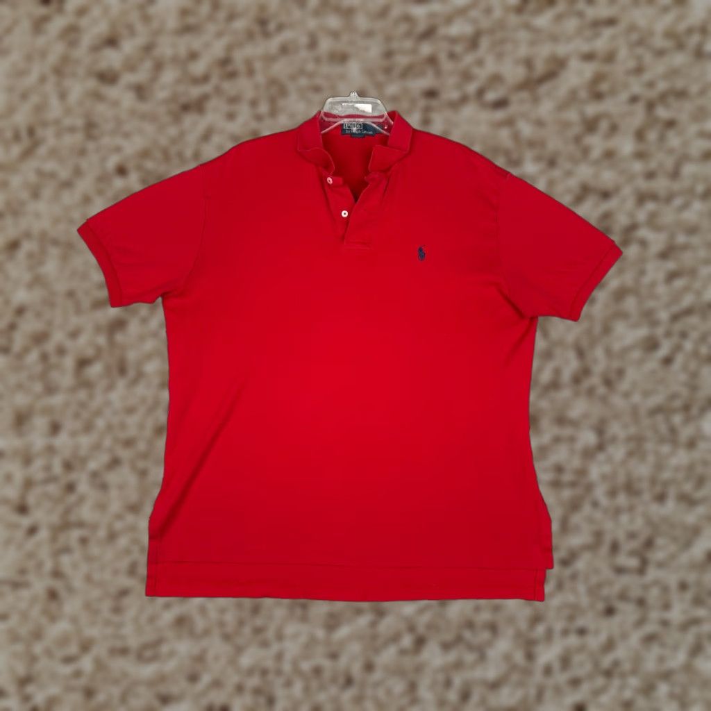 Ralph Lauren VINTAGE Ralph Lauren Polo Shirt Adult Large Red 100% Cotton Short Sleeve Golf Size US L / EU 52-54 / 3 - 1 Thumbnail
