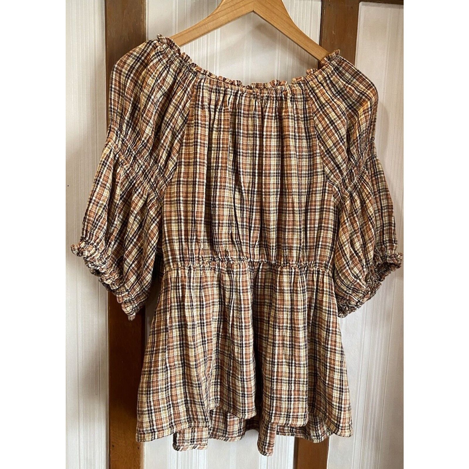 Old Navy NWT Old Navy Top Women’s Shirt XXL Brown Plaid Blouse $40 Size XXL / US 16-18 / IT 52-54 - 3 Thumbnail