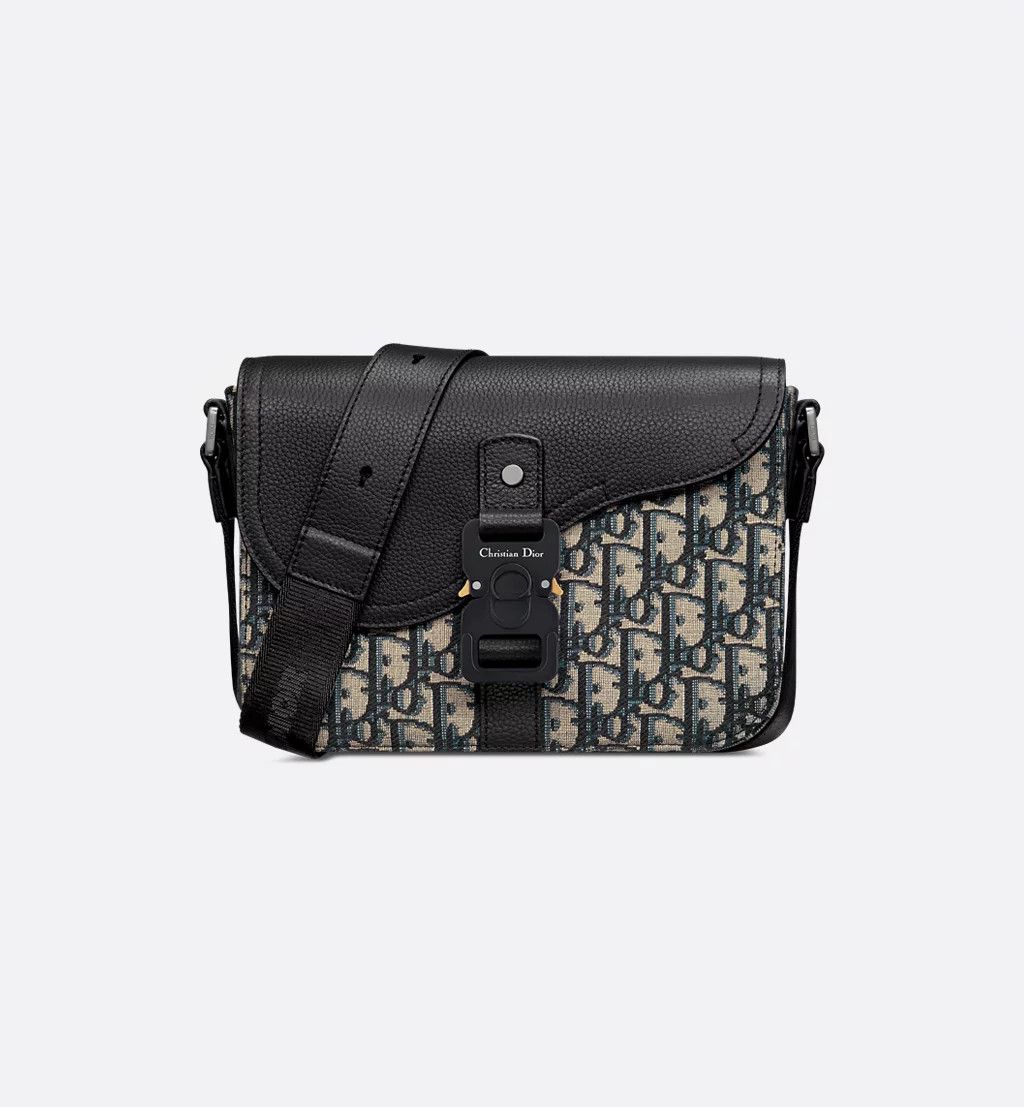 Dior Small Saddle Messenger Bag With Flap 1Adpo049Yks_H27E in Beige, Men's