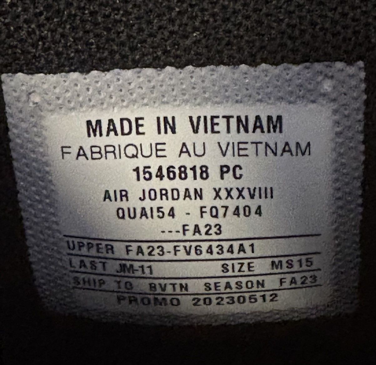 Jordan Brand F&F Promo PE Sample Nike Air Jordan Quai 54 2023 Size US 15 / EU 48 - 8 Thumbnail
