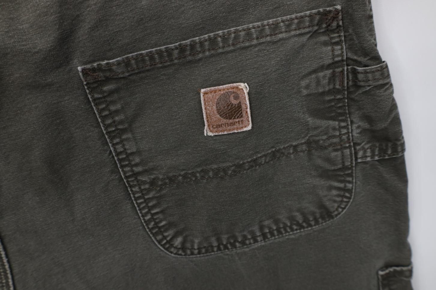 Carhartt Vintage Y2K Carhartt Wide Leg Dungaree Pants Olive Green Size US 38 / EU 54 - 13 Thumbnail