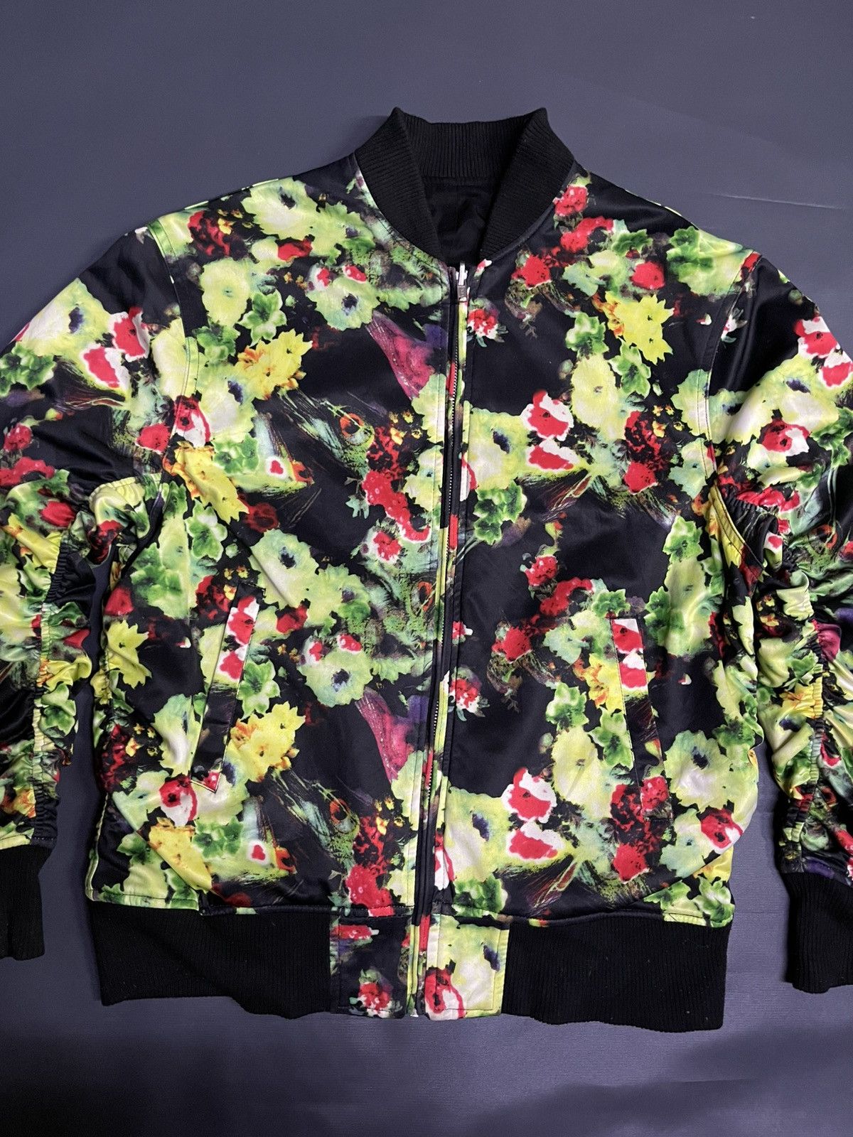 Designer × Japanese Brand RARE Designer Sureve Flora Black Over Print Bomber Jacket Size US L / EU 52-54 / 3 - 10 Thumbnail