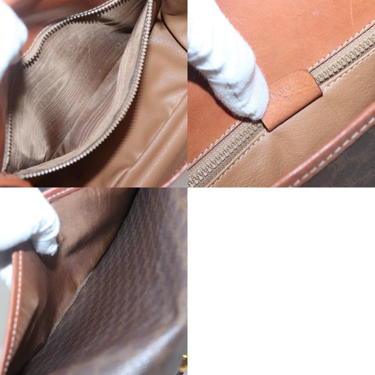 Celine CELINE Macadam Canvas Shoulder Bag Pvc Leather Brown Gold Size ONE SIZE - 12 Thumbnail