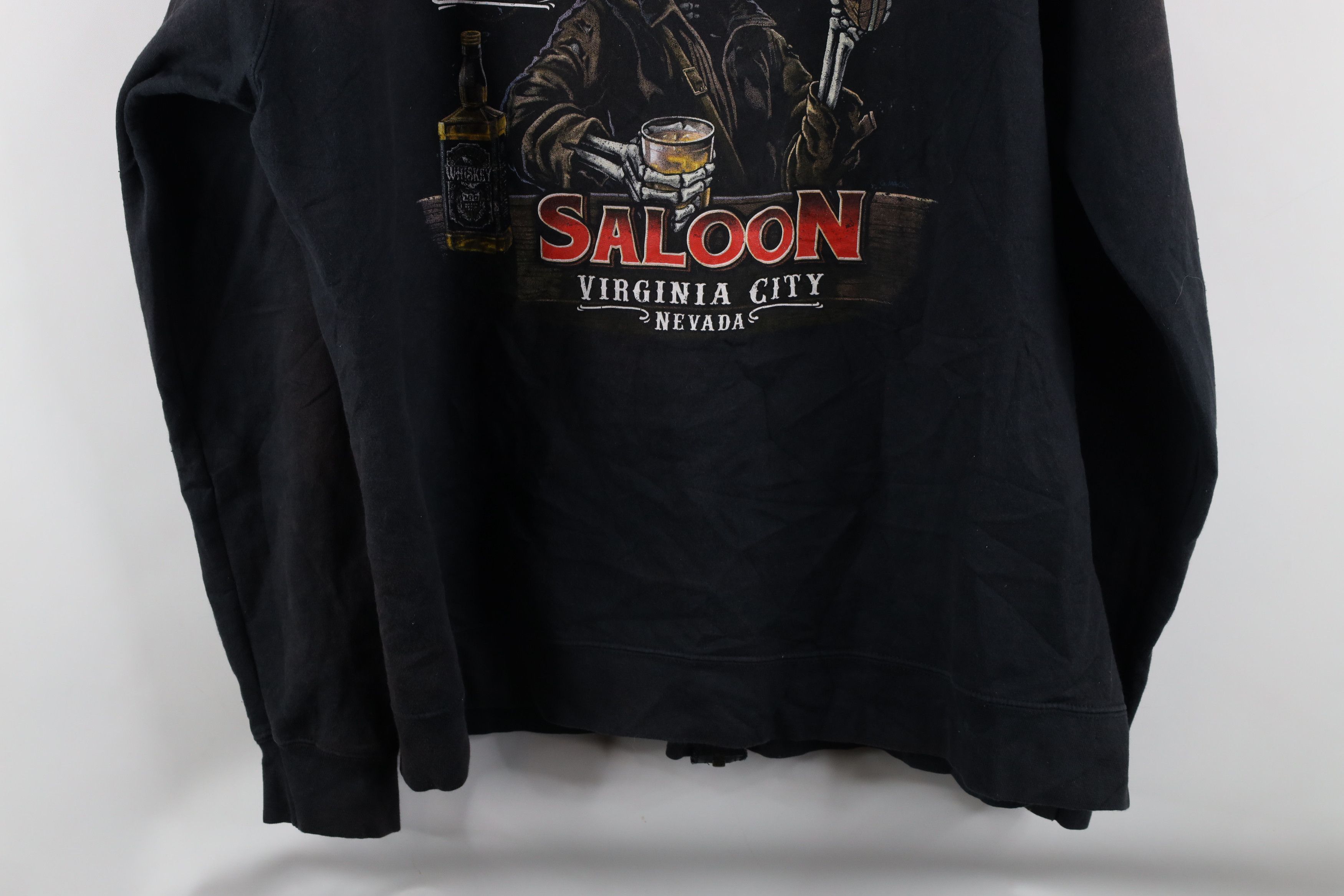 Vintage Vintage Y2K Streetwear of Blood Saloon Fire Flames Hoodie Size US XL / EU 56 / 4 - 18 Thumbnail