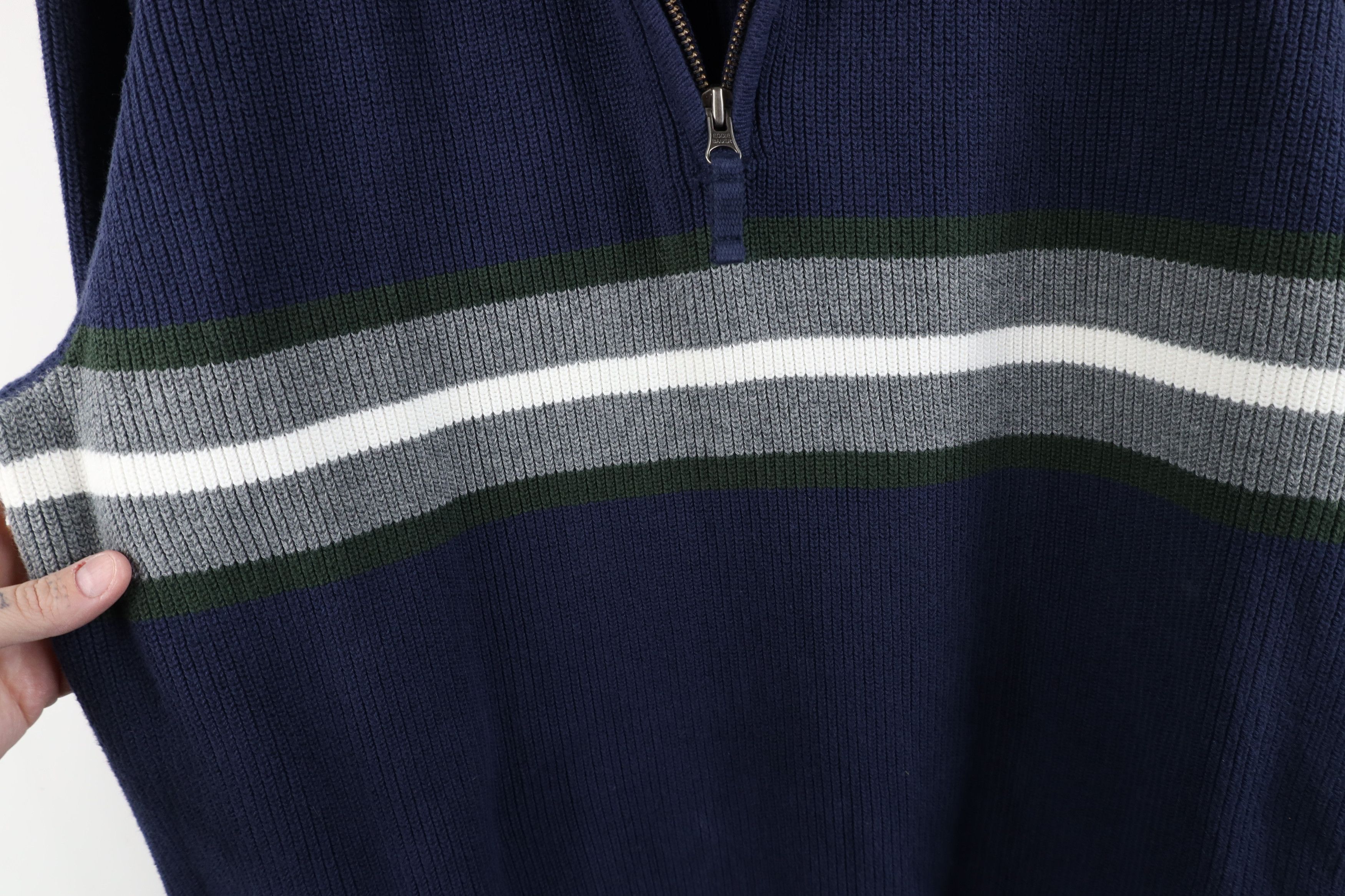 Eddie Bauer Vintage Eddie Bauer Cotton Ribbed Knit Half Zip Sweater Size US L / EU 52-54 / 3 - 8 Thumbnail