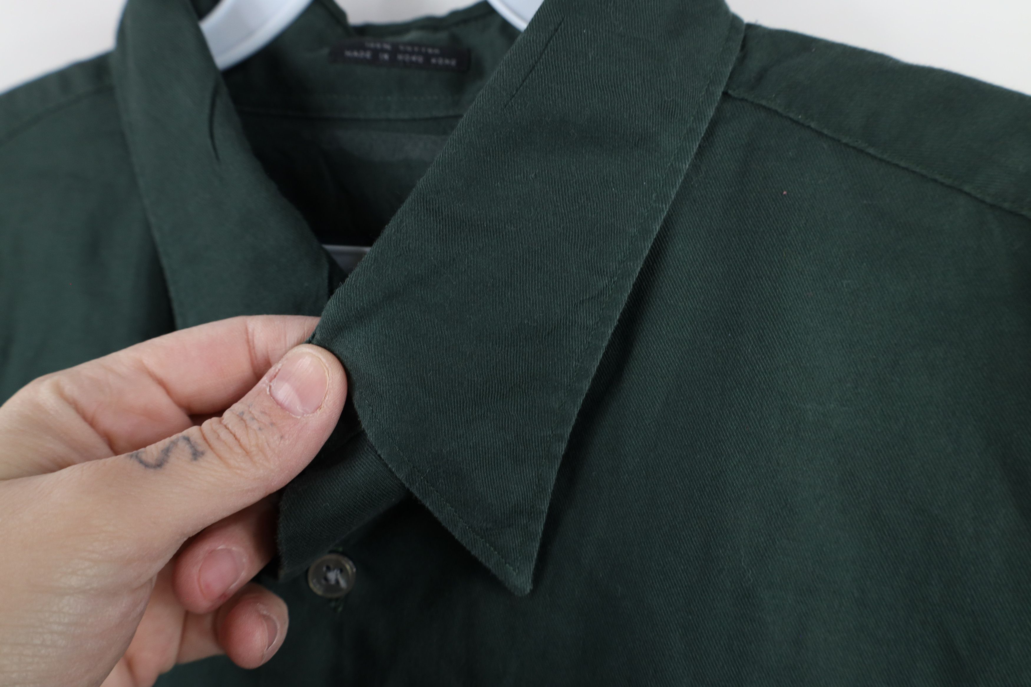 Vintage Vintage 90s Streetwear Baggy Fit Collared Button Shirt Green Size US L / EU 52-54 / 3 - 6 Thumbnail