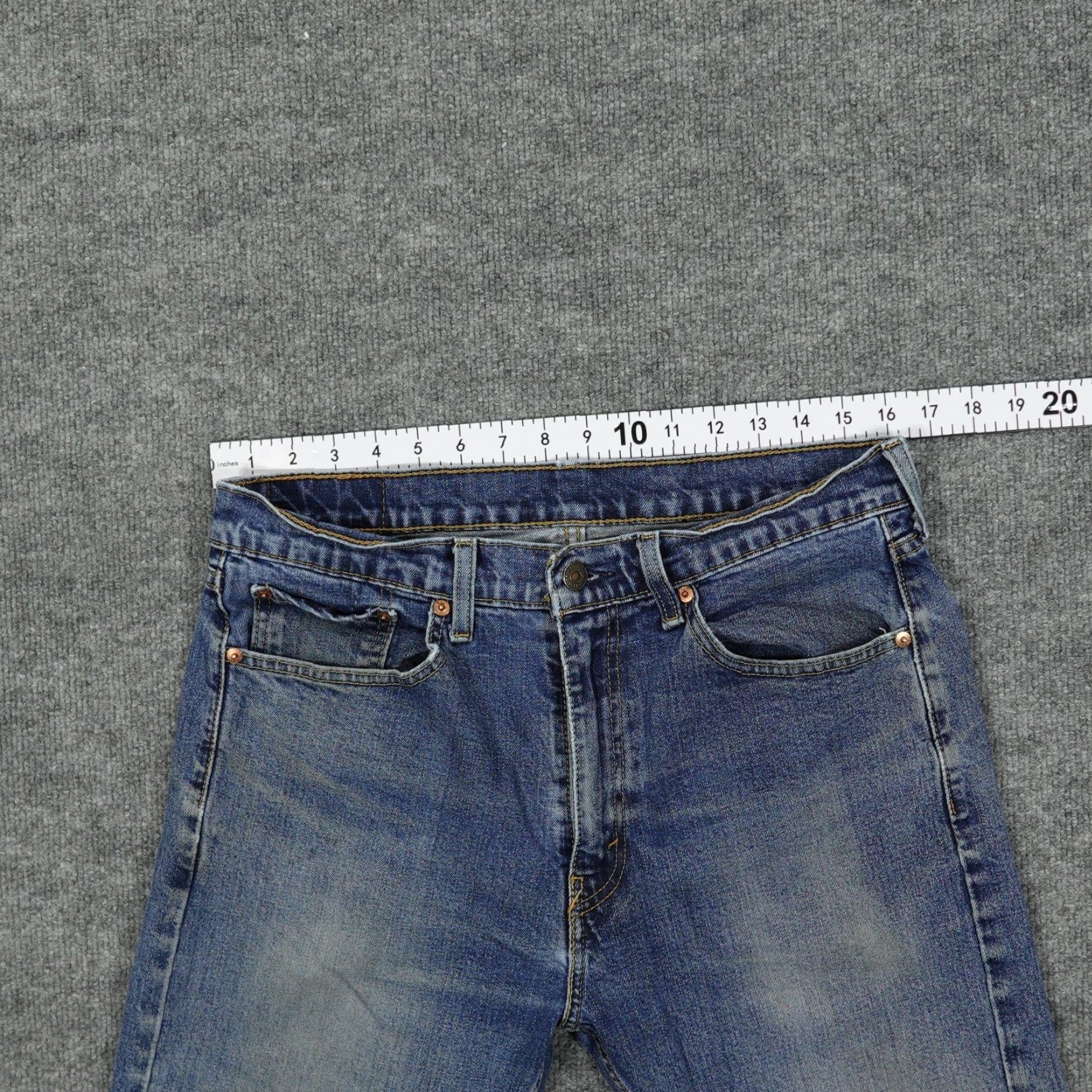 Levi's Levis 505 Jeans Mens 32x31 Blue Regular Fit Straight Leg Stretch Simplicous? Size US 32 / EU 48 - 3 Thumbnail