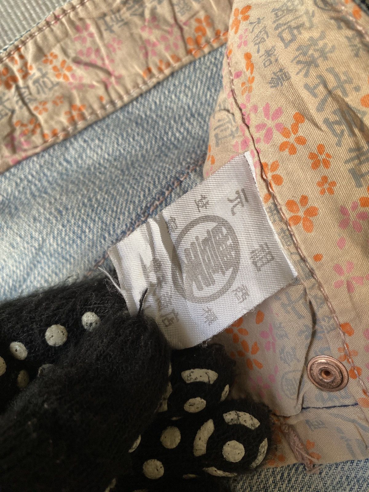 Japanese Brand Japanese Traditional Design Dragons Print Blue Faded Denim Size US 35 - 19 Thumbnail