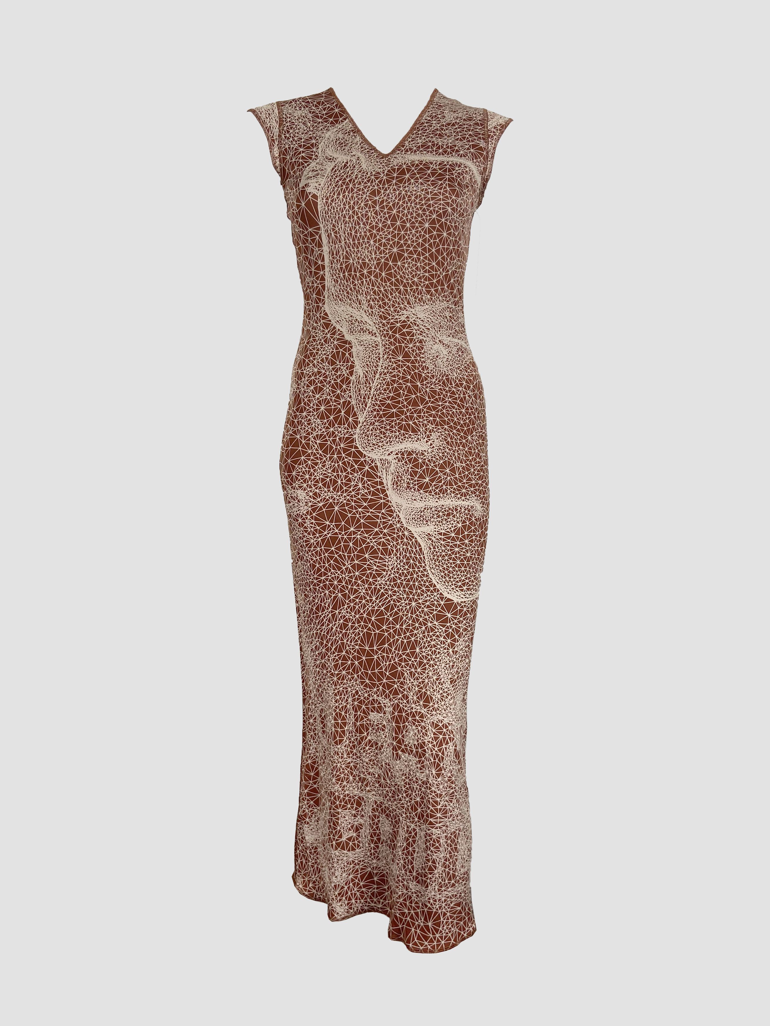 image of Jean Paul Gaultier Constellation Dress in Rust Brown, Women's (Size Medium)