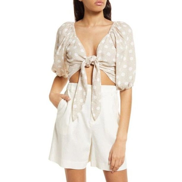Other Vero Moda Women's Jesmilo Short Sleeve Crop Top In Silver Li Size XS / US 0-2 / IT 36-38 - 1 Thumbnail